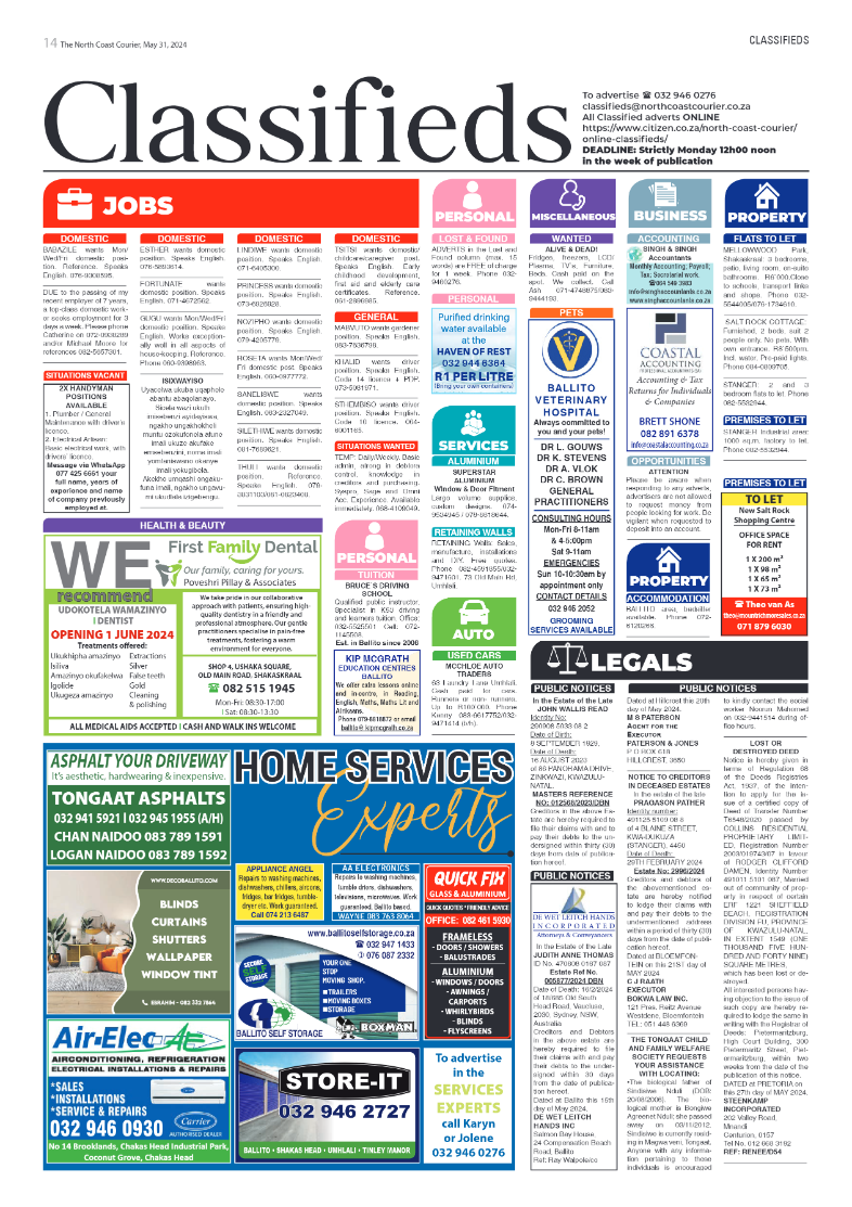 The North Coast Courier – 31 May 2024 page 14