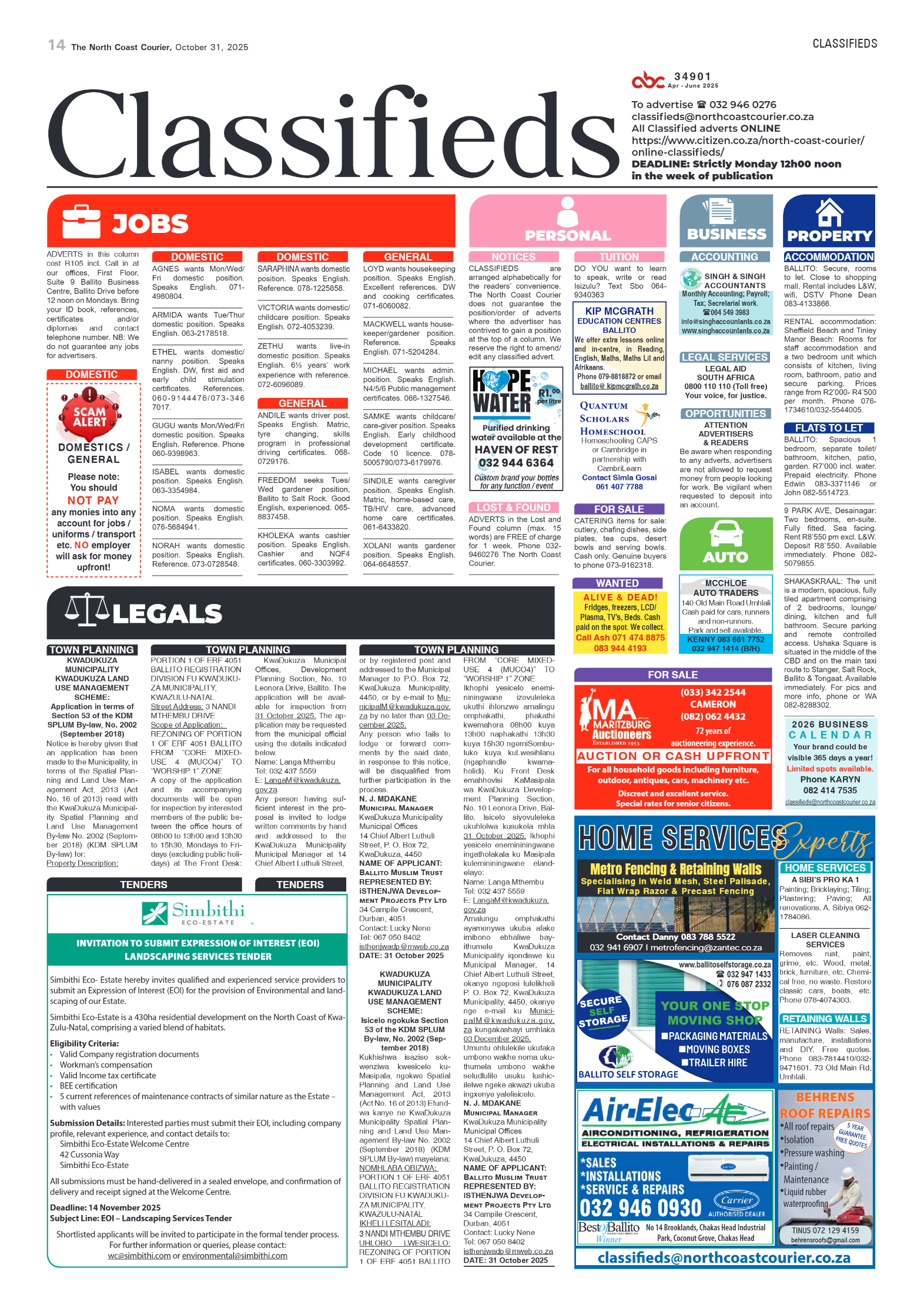 The North Coast Courier – 31 October 2025 page 14