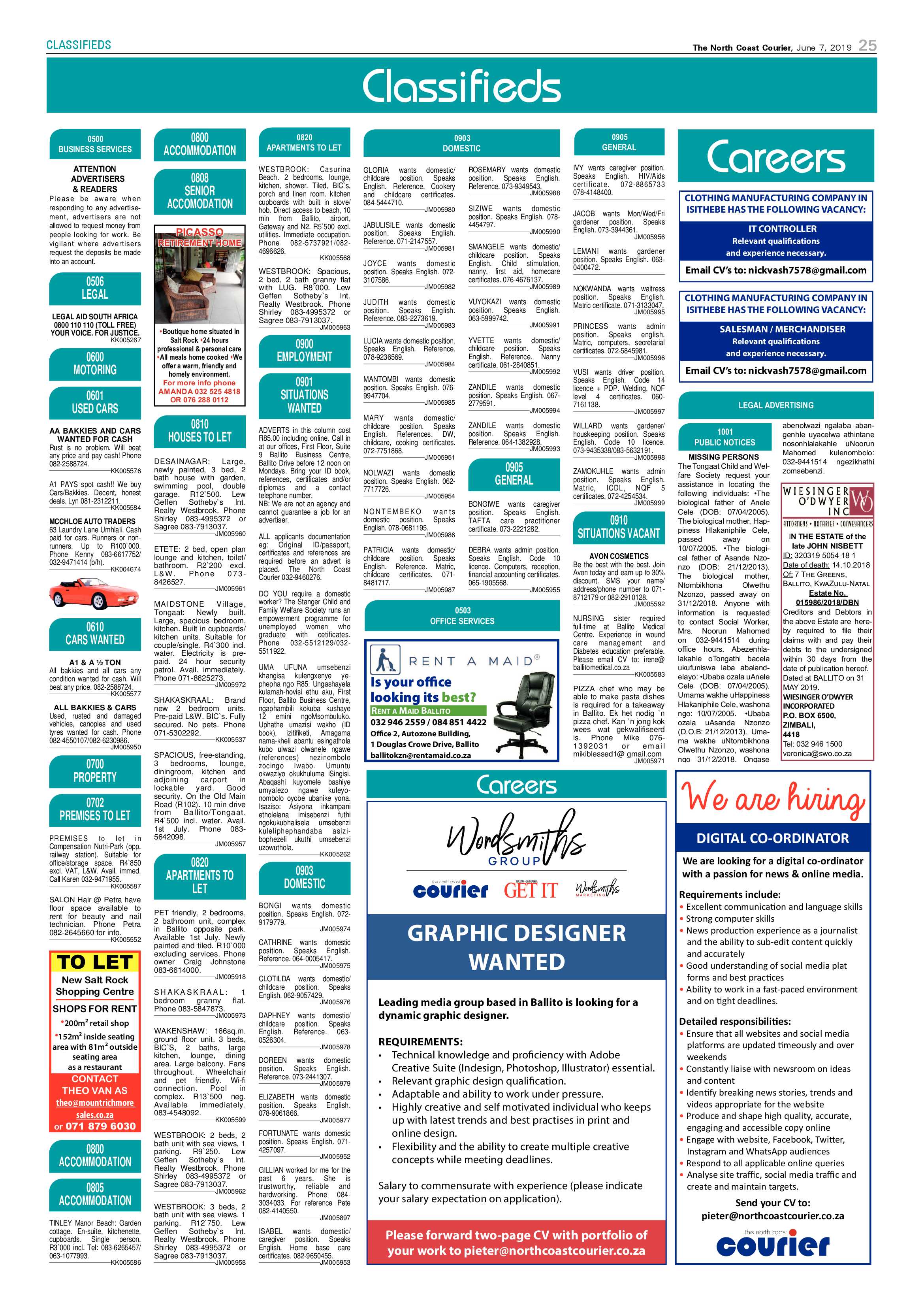 The North Coast Courier 7 June 2019 page 25