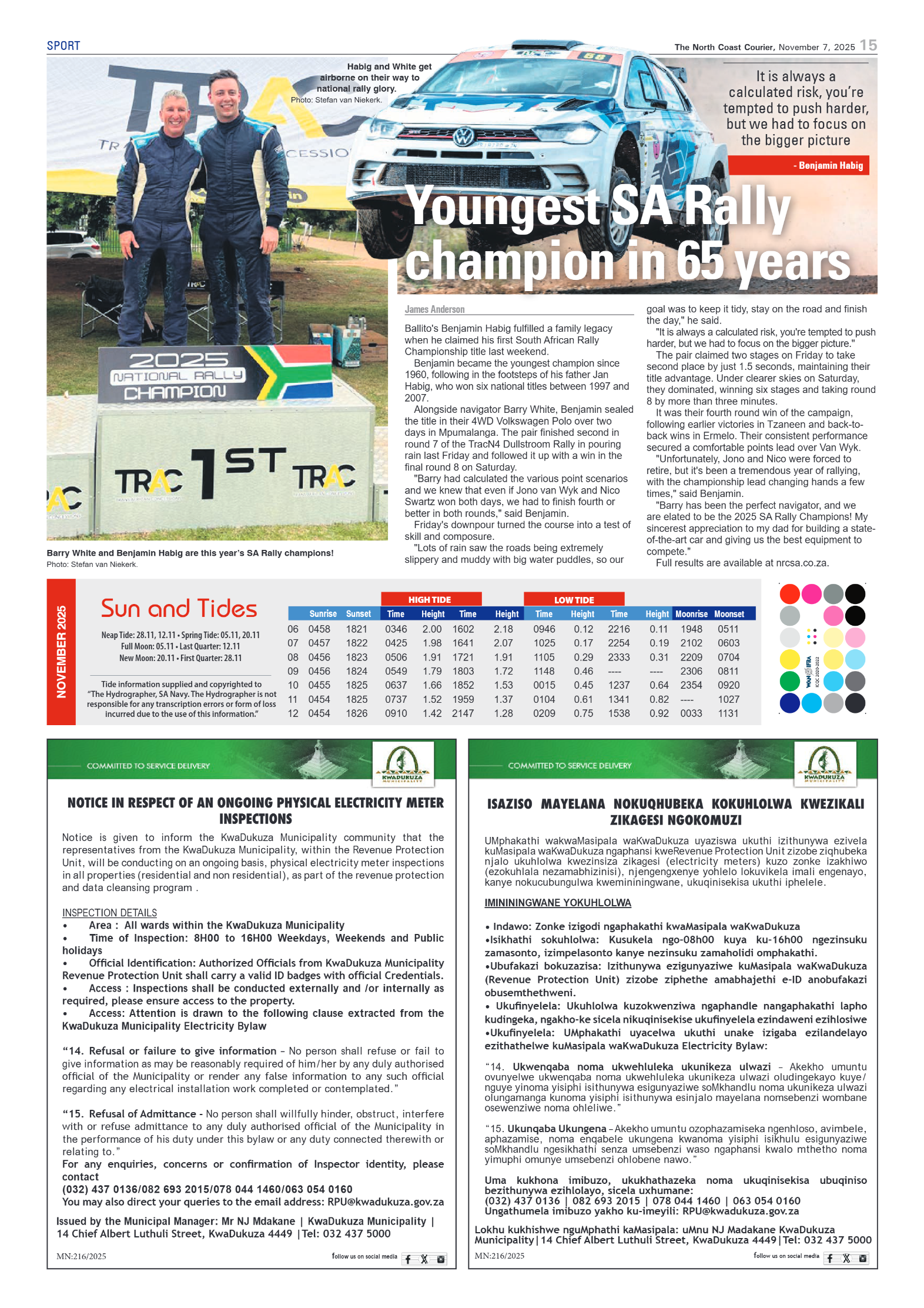 The North Coast Courier – 7 November 2025 page 15