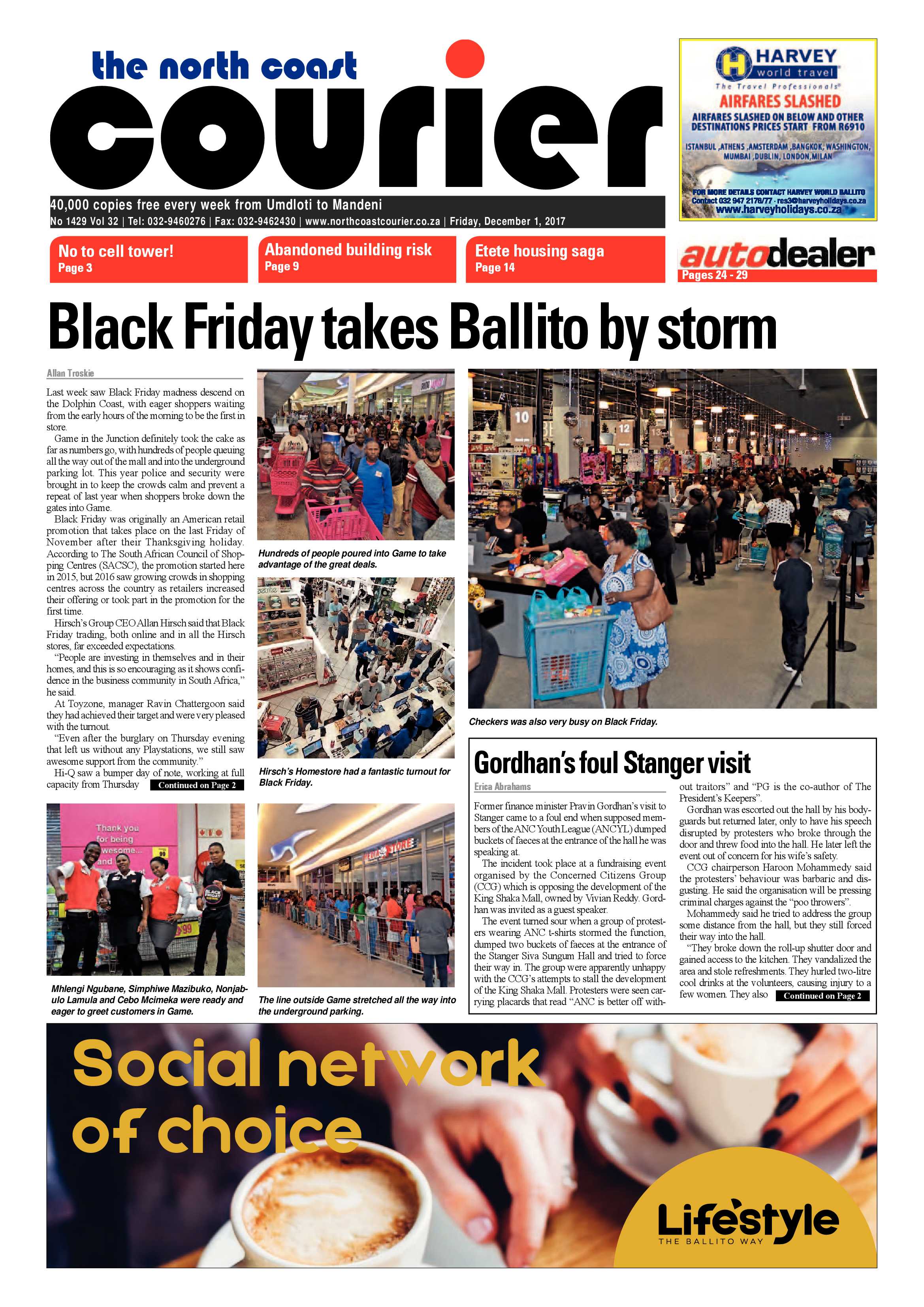The North Coast Courier – 01 December 2017 page 1