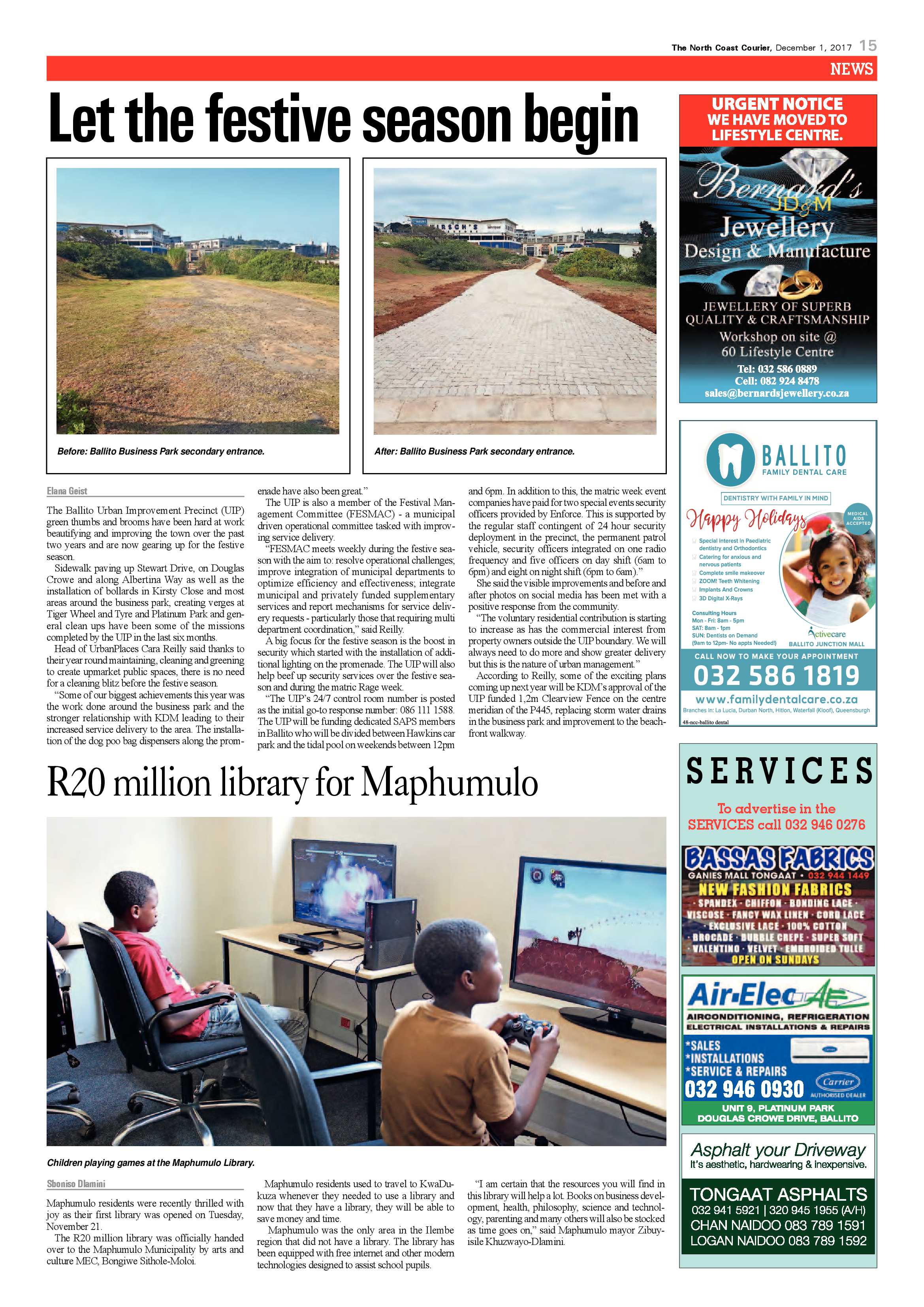 The North Coast Courier – 01 December 2017 page 15