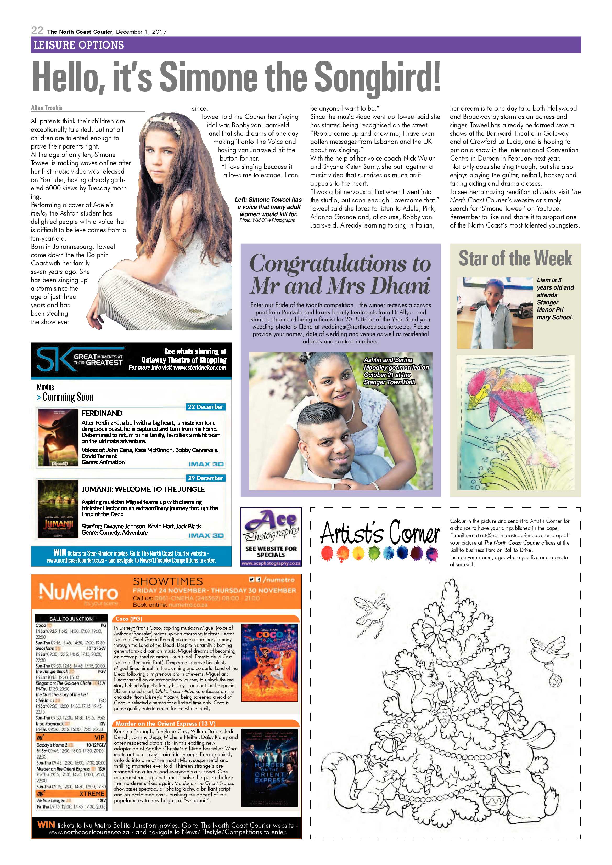 The North Coast Courier – 01 December 2017 page 22