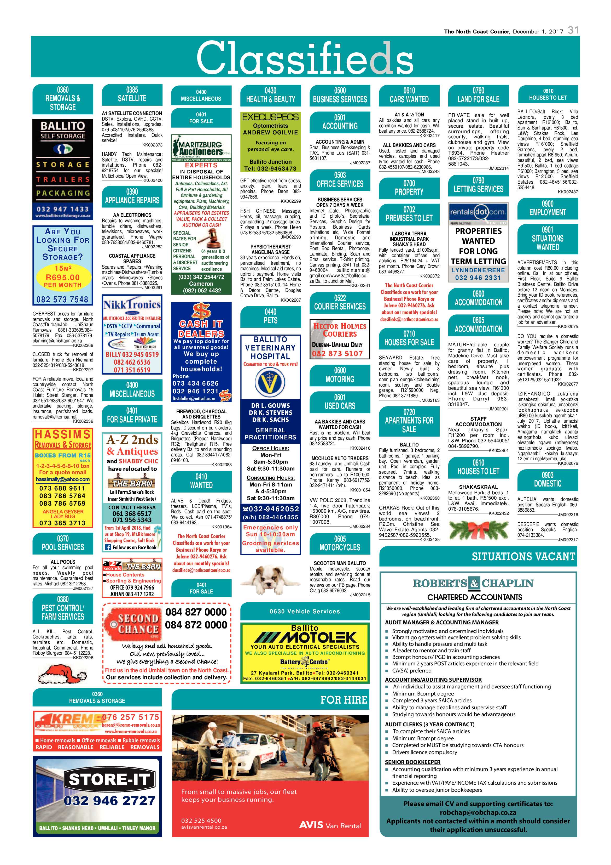 The North Coast Courier – 01 December 2017 page 31
