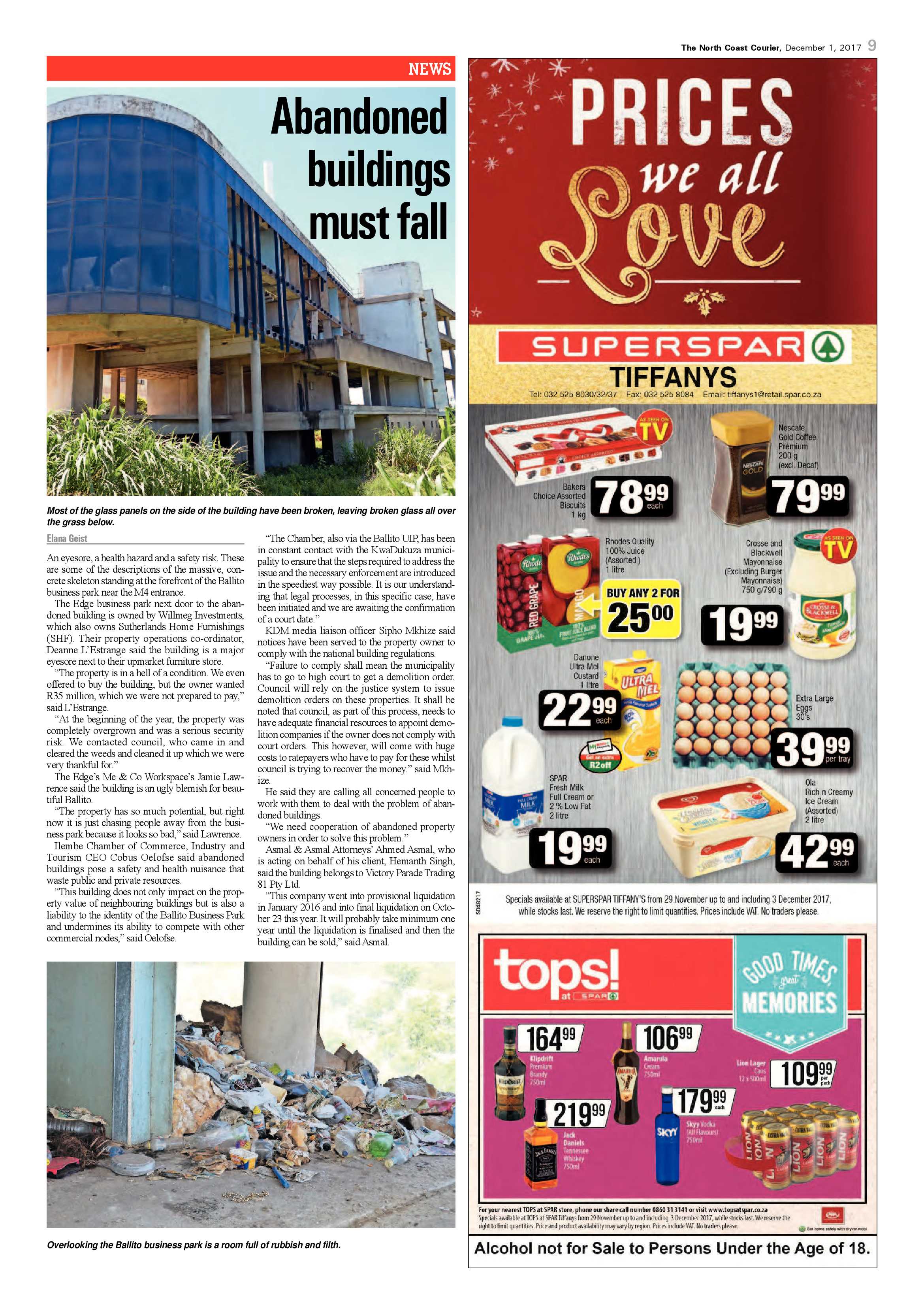 The North Coast Courier – 01 December 2017 page 9