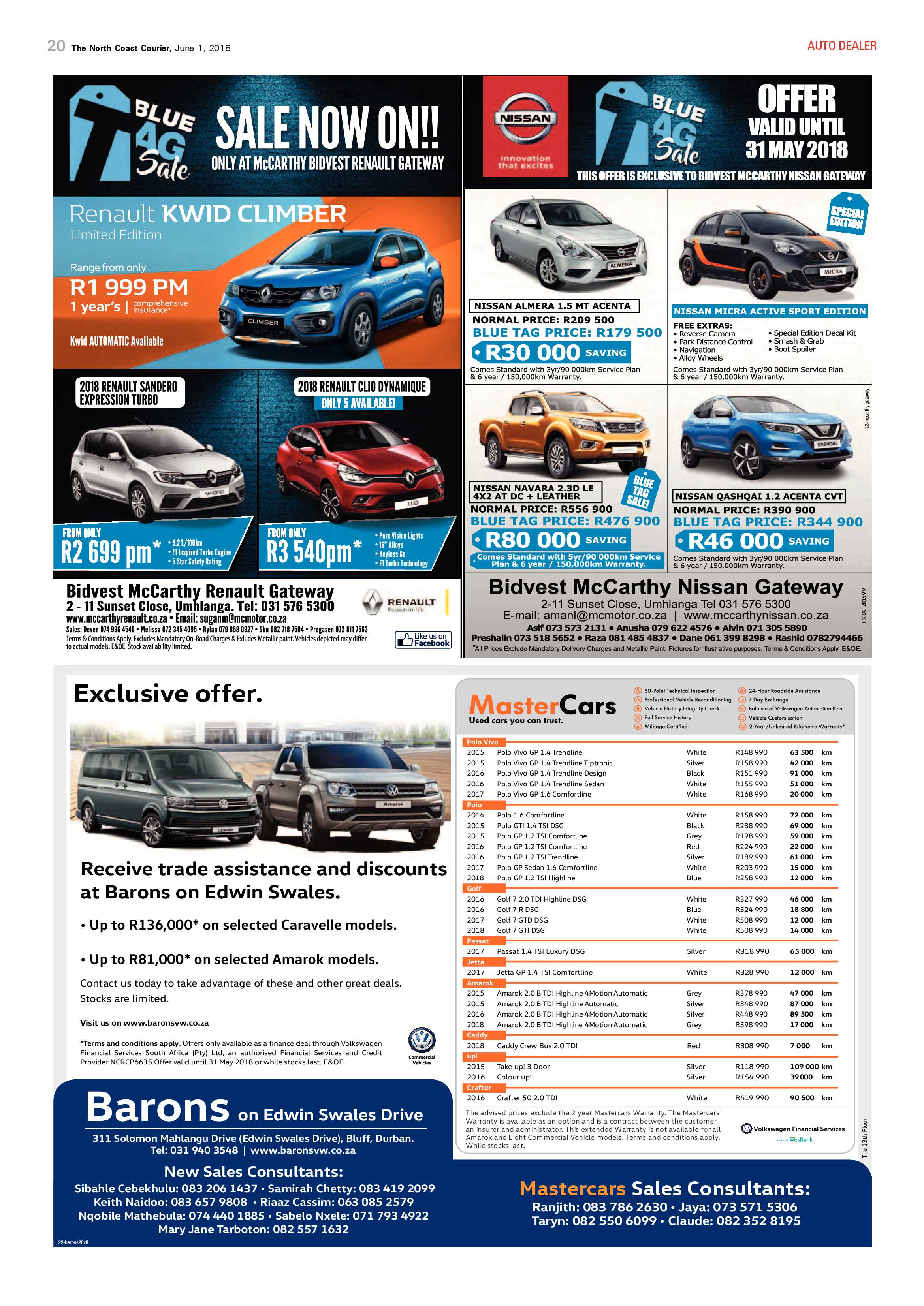 The North Coast Courier – 01 June 2018 page 20