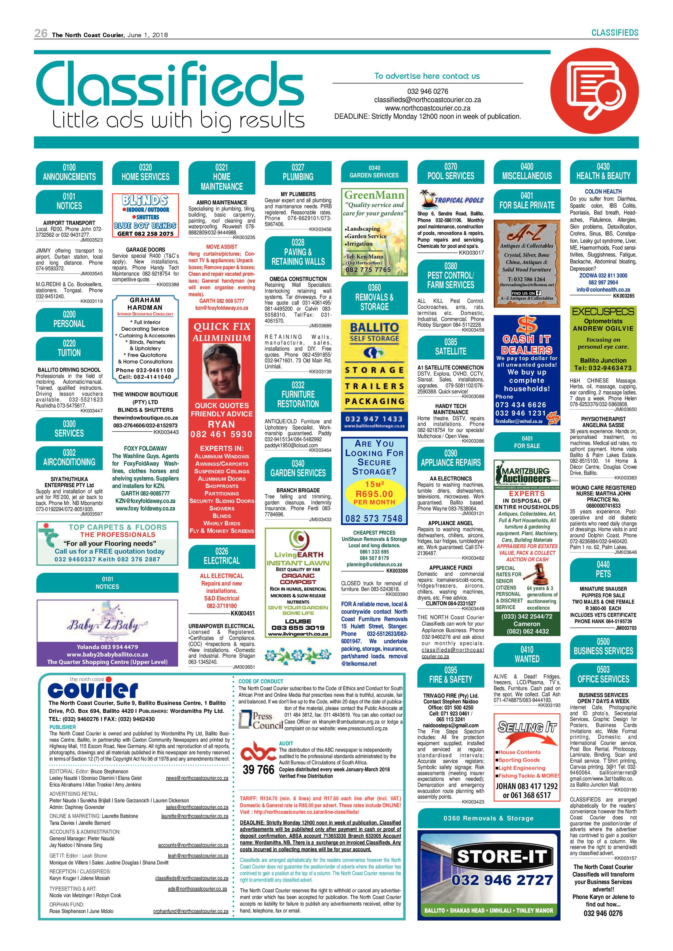 The North Coast Courier – 01 June 2018 page 26
