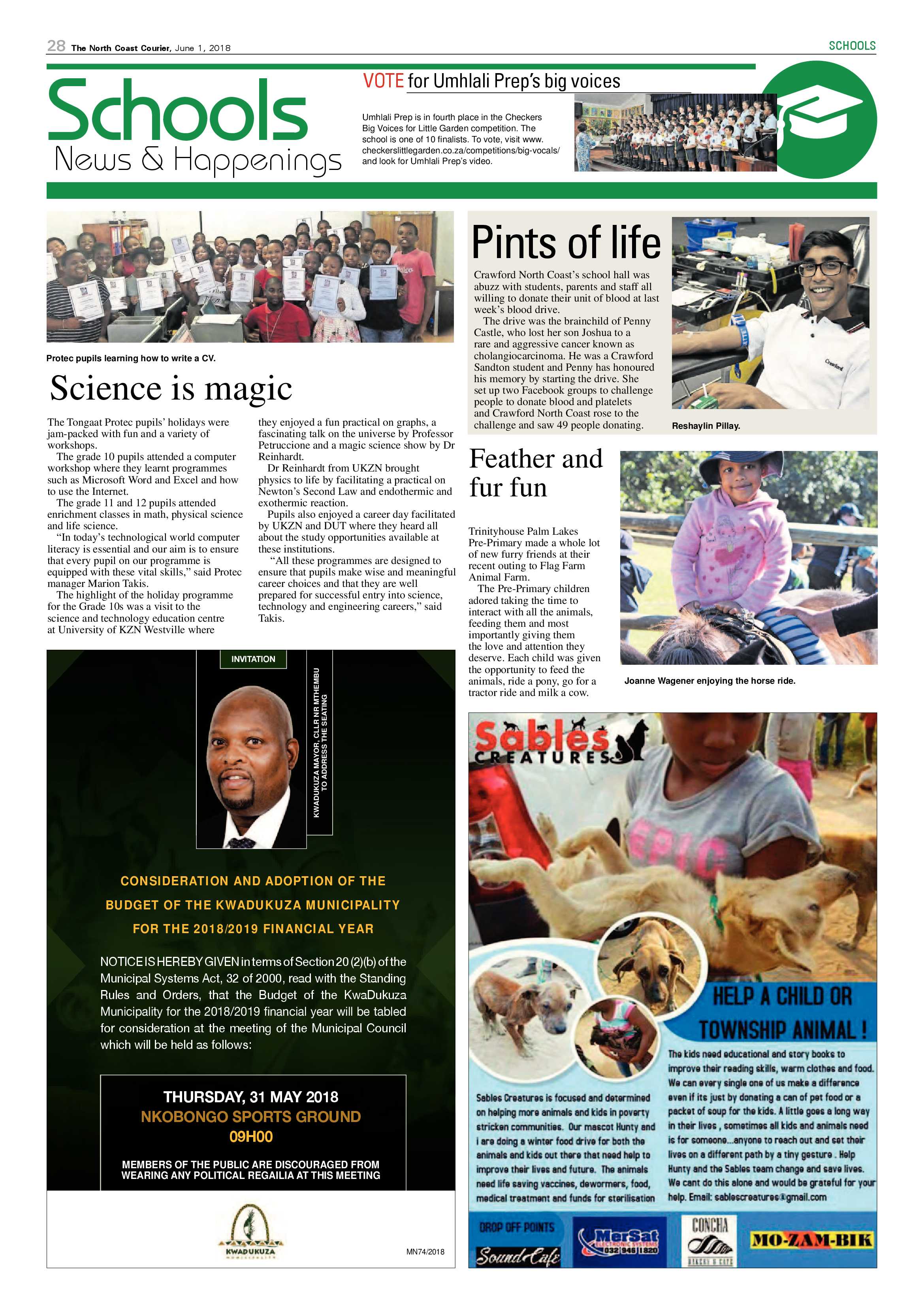 The North Coast Courier – 01 June 2018 page 28