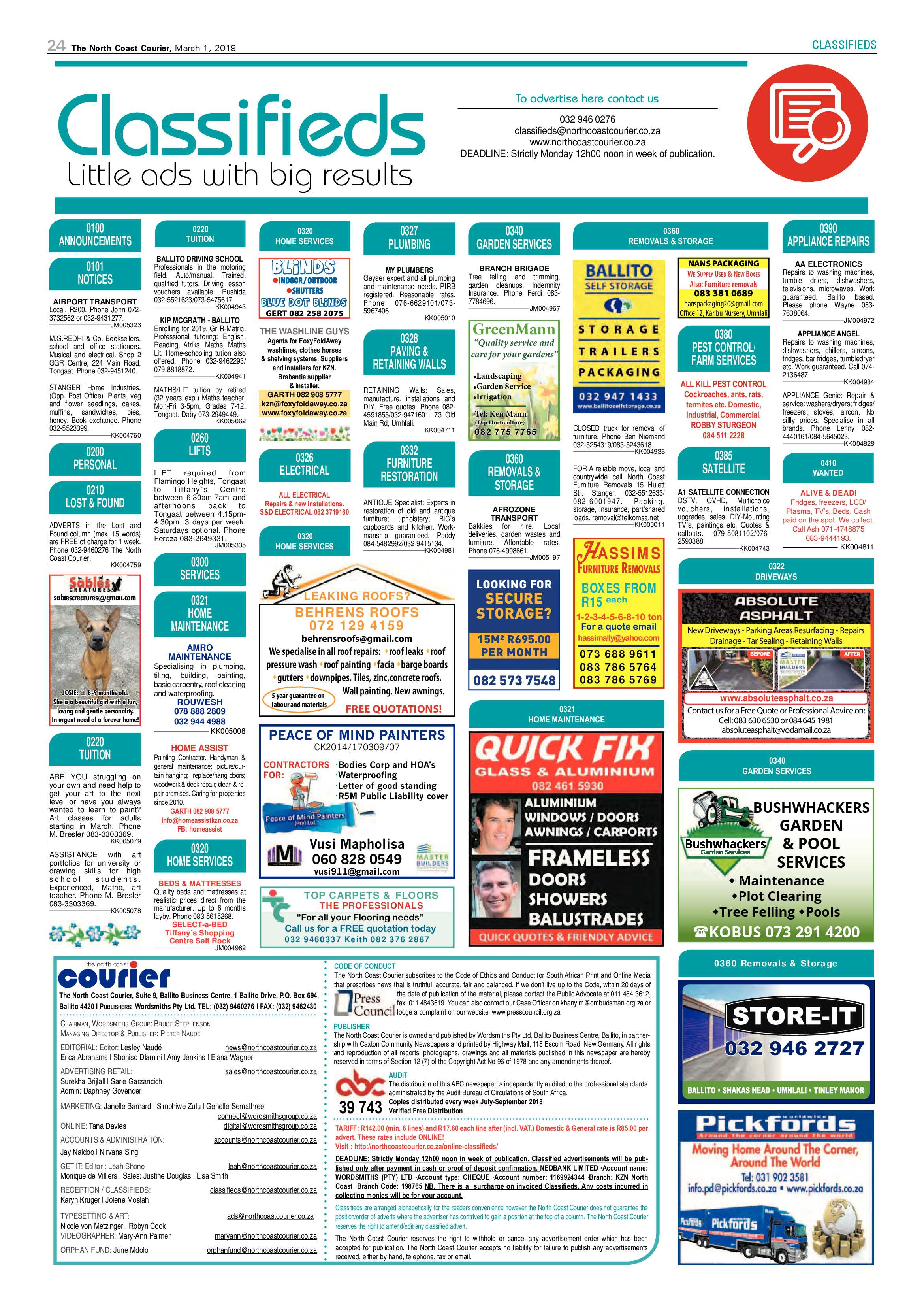 The North Coast Courier – 01 March 2019 page 24