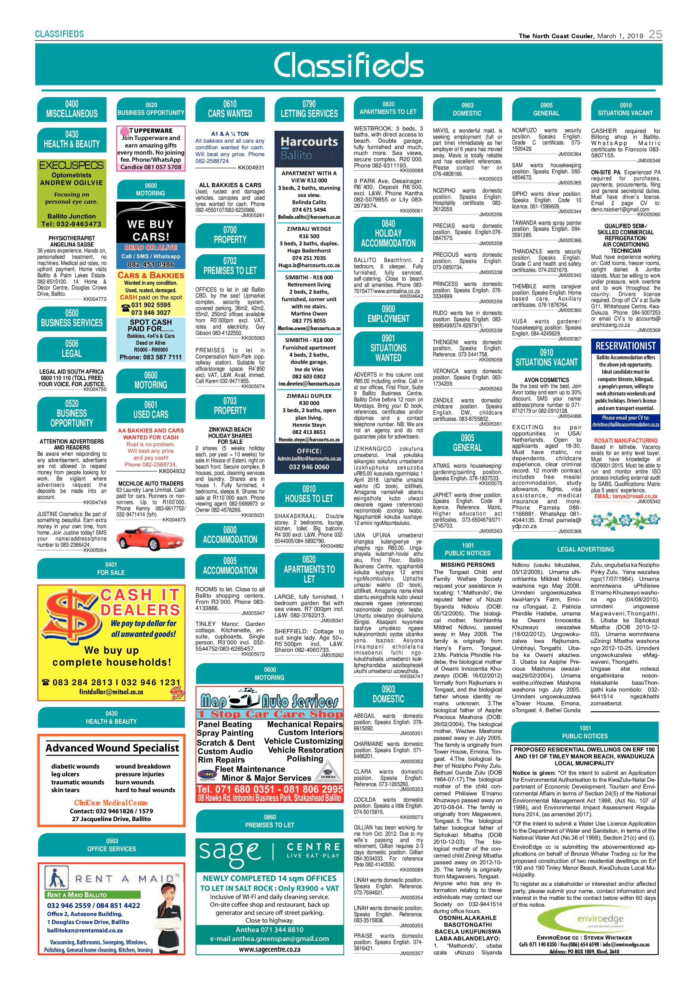 The North Coast Courier – 01 March 2019 page 25