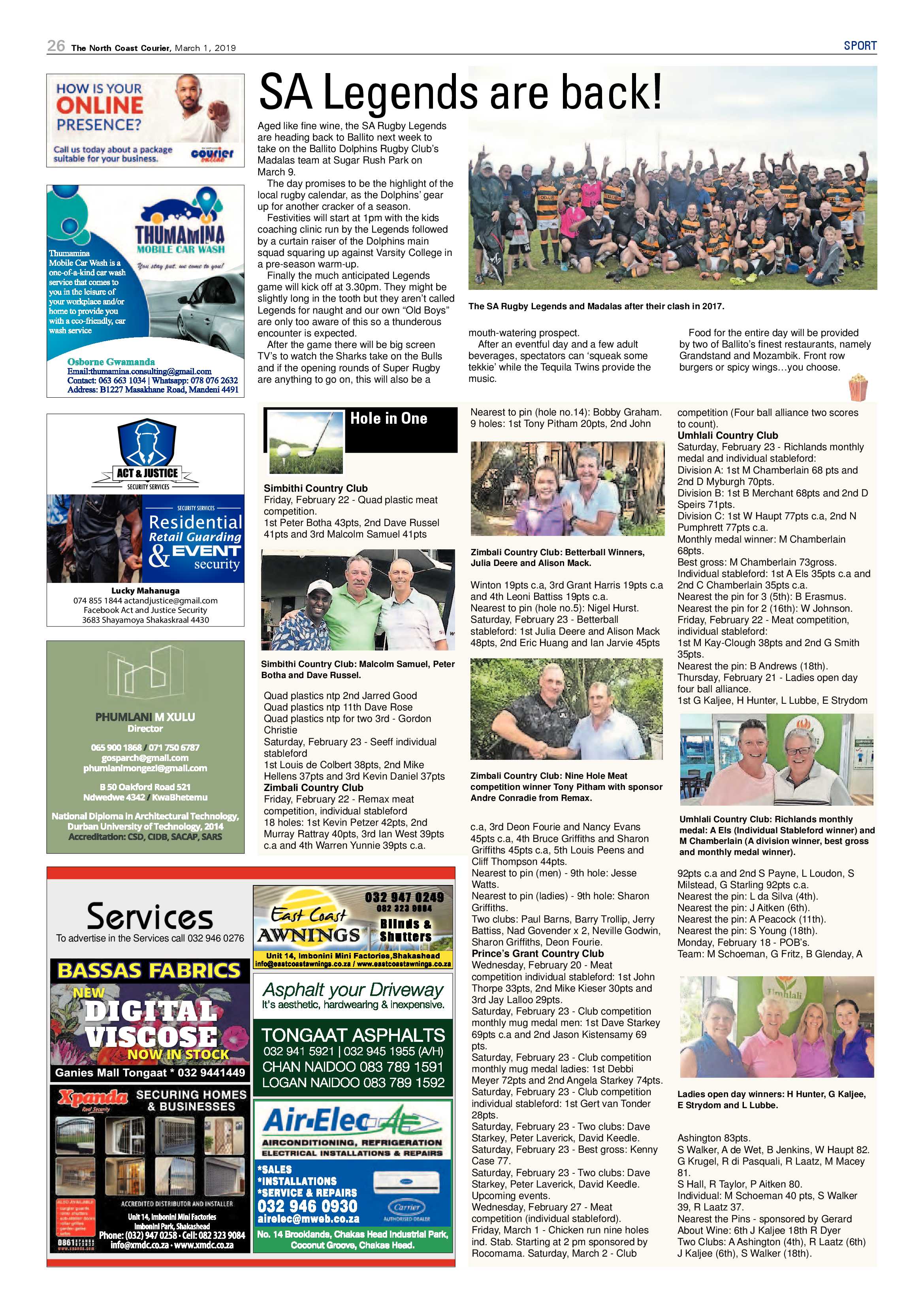 The North Coast Courier – 01 March 2019 page 26