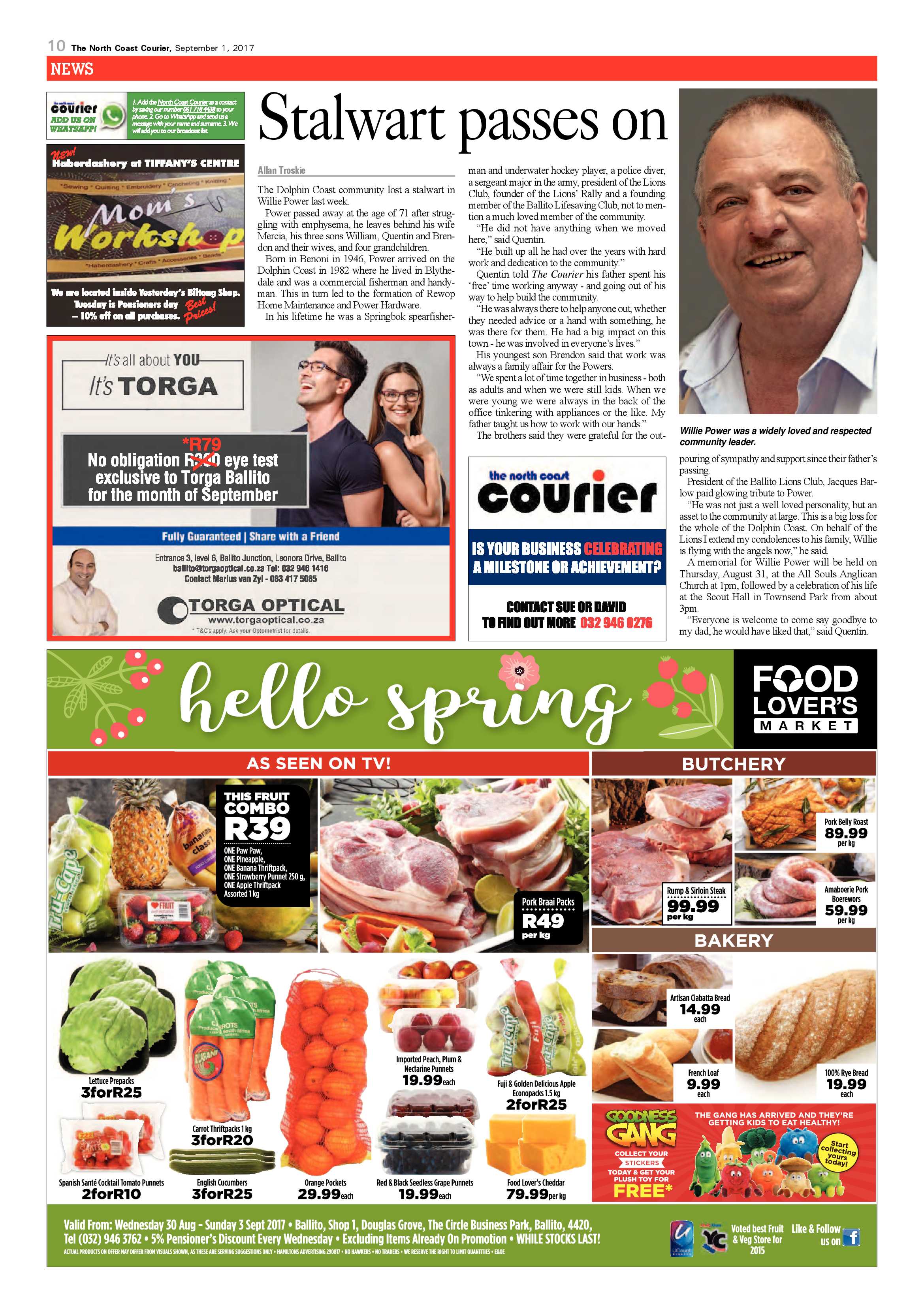 The North Coast Courier – 01 September 2017 page 10
