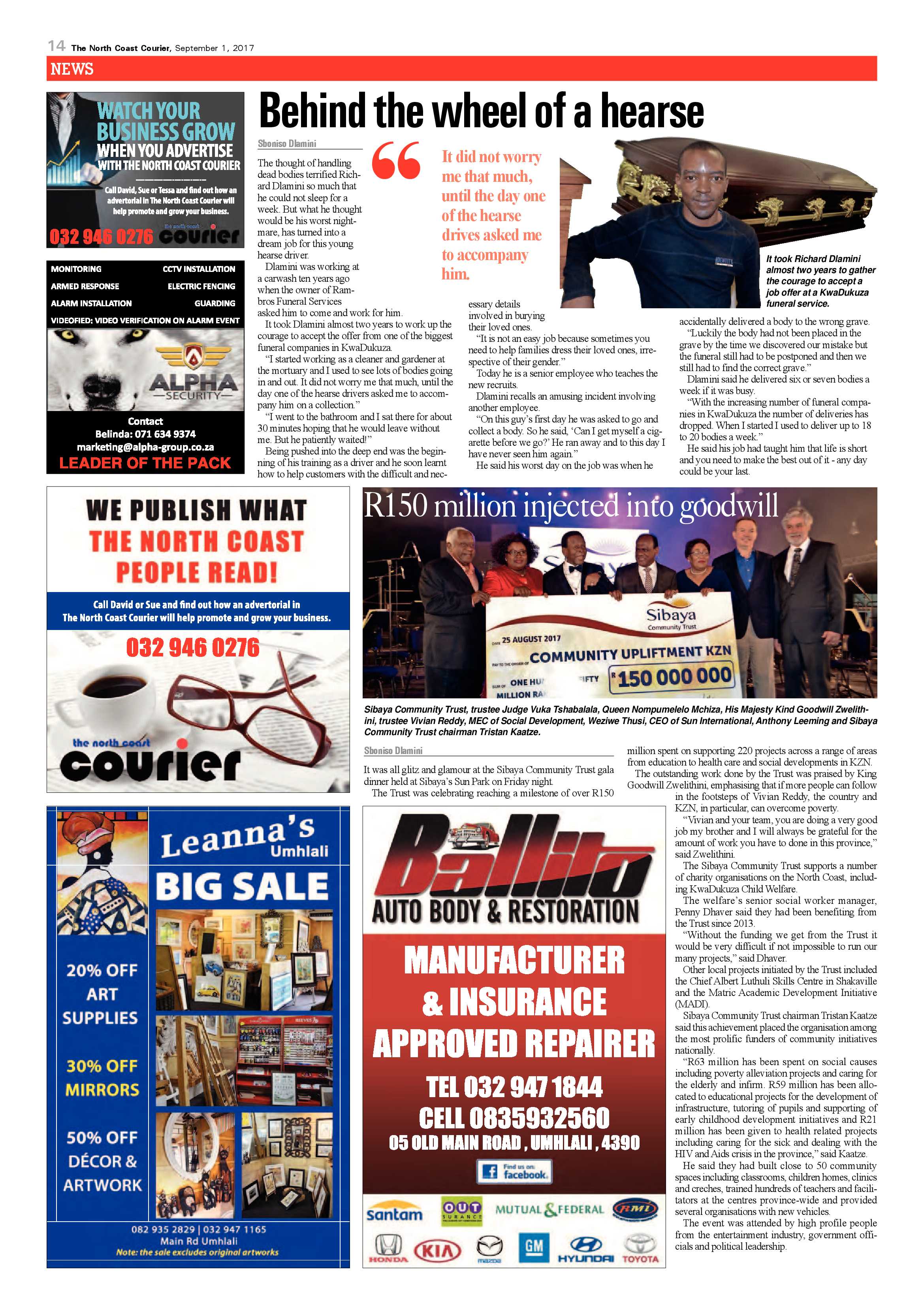 The North Coast Courier – 01 September 2017 page 14