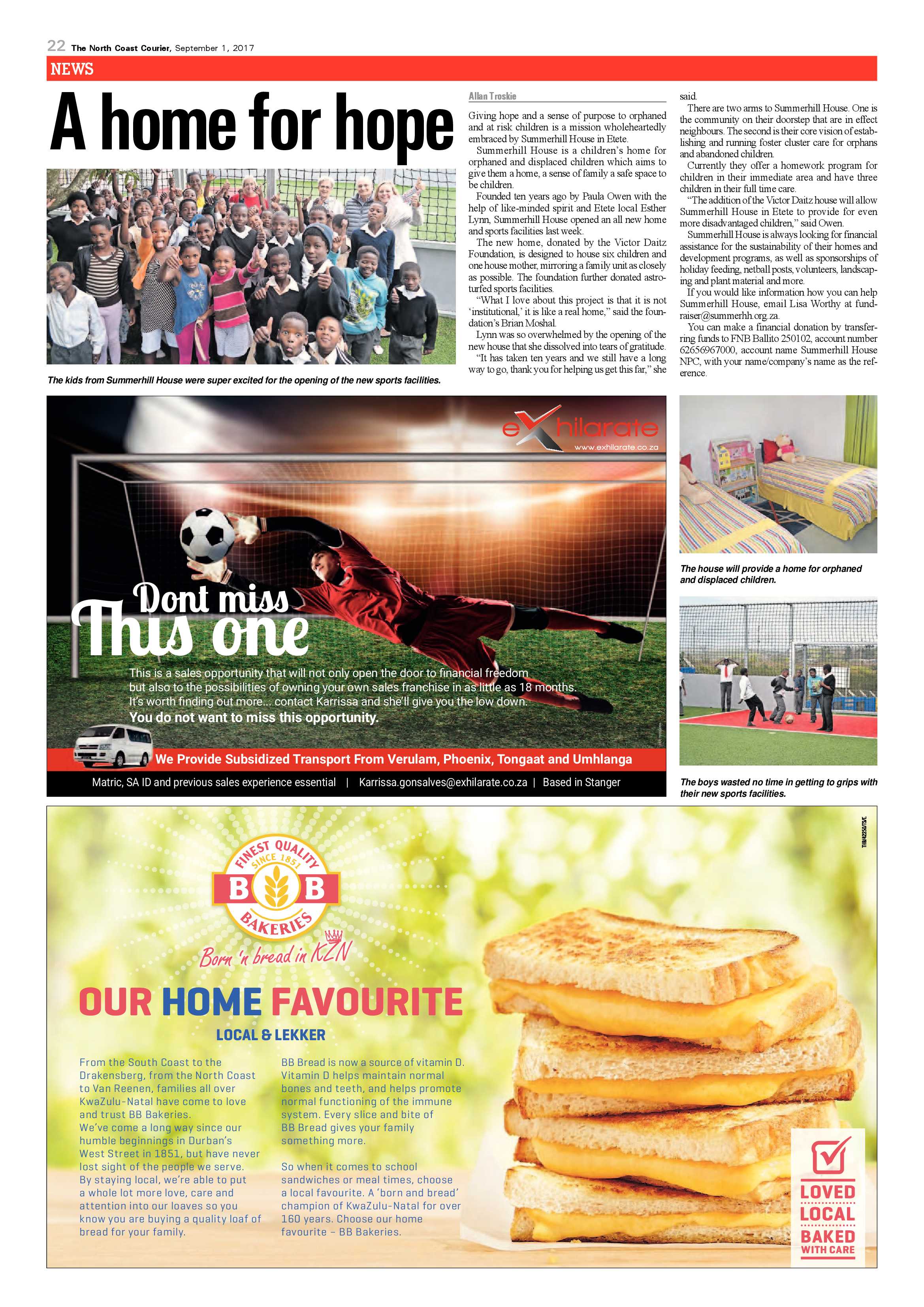 The North Coast Courier – 01 September 2017 page 22