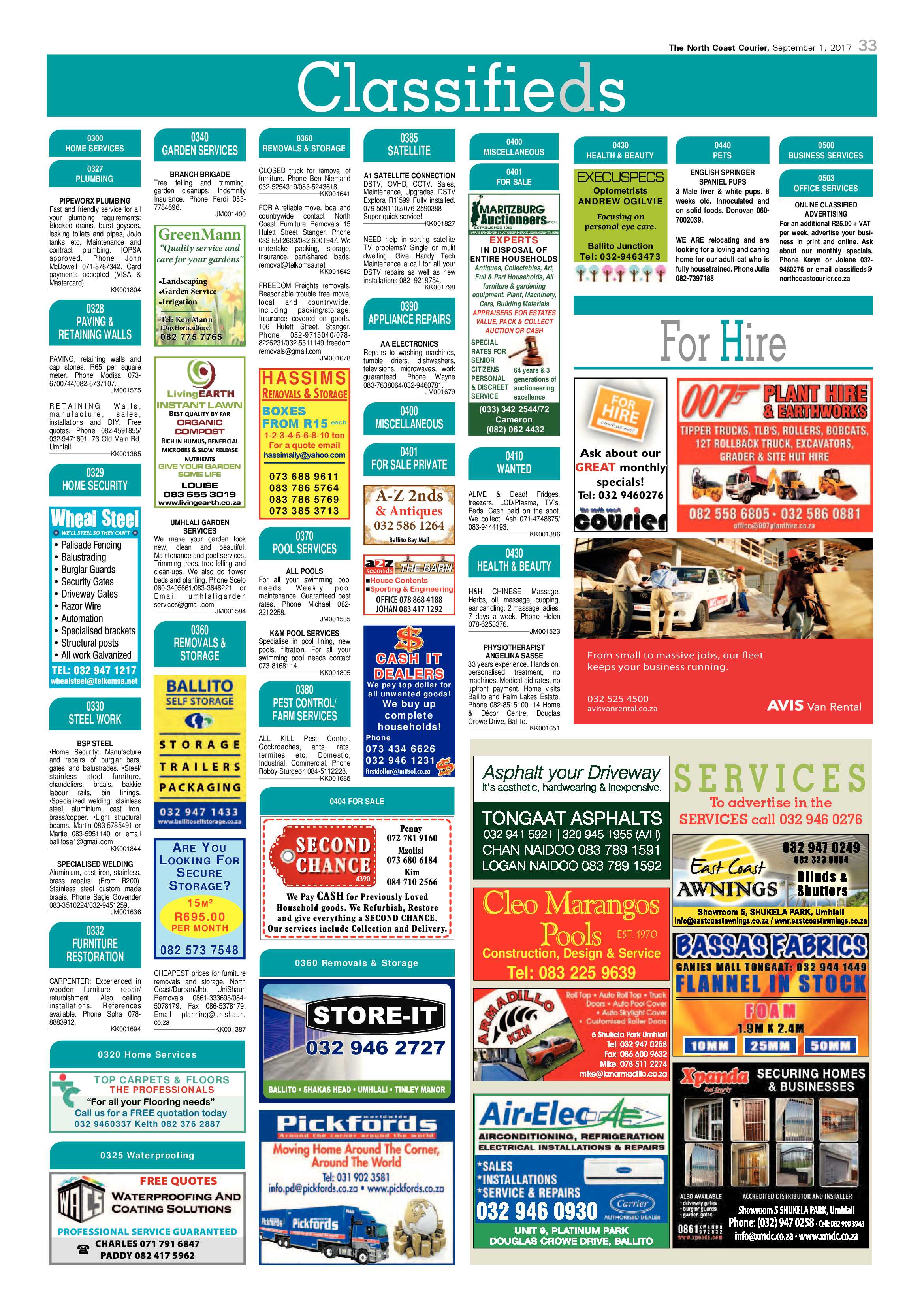 The North Coast Courier – 01 September 2017 page 33