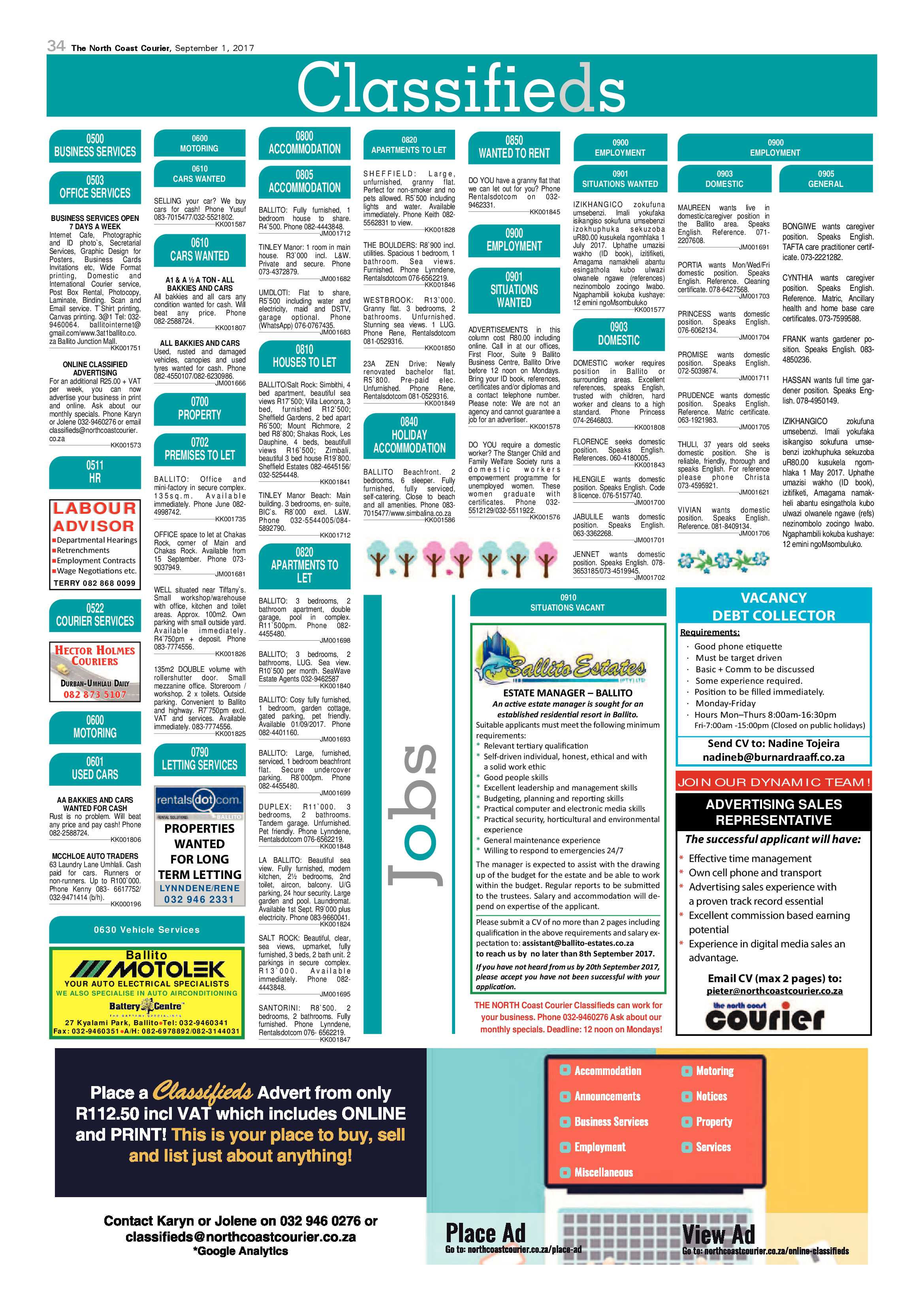 The North Coast Courier – 01 September 2017 page 34