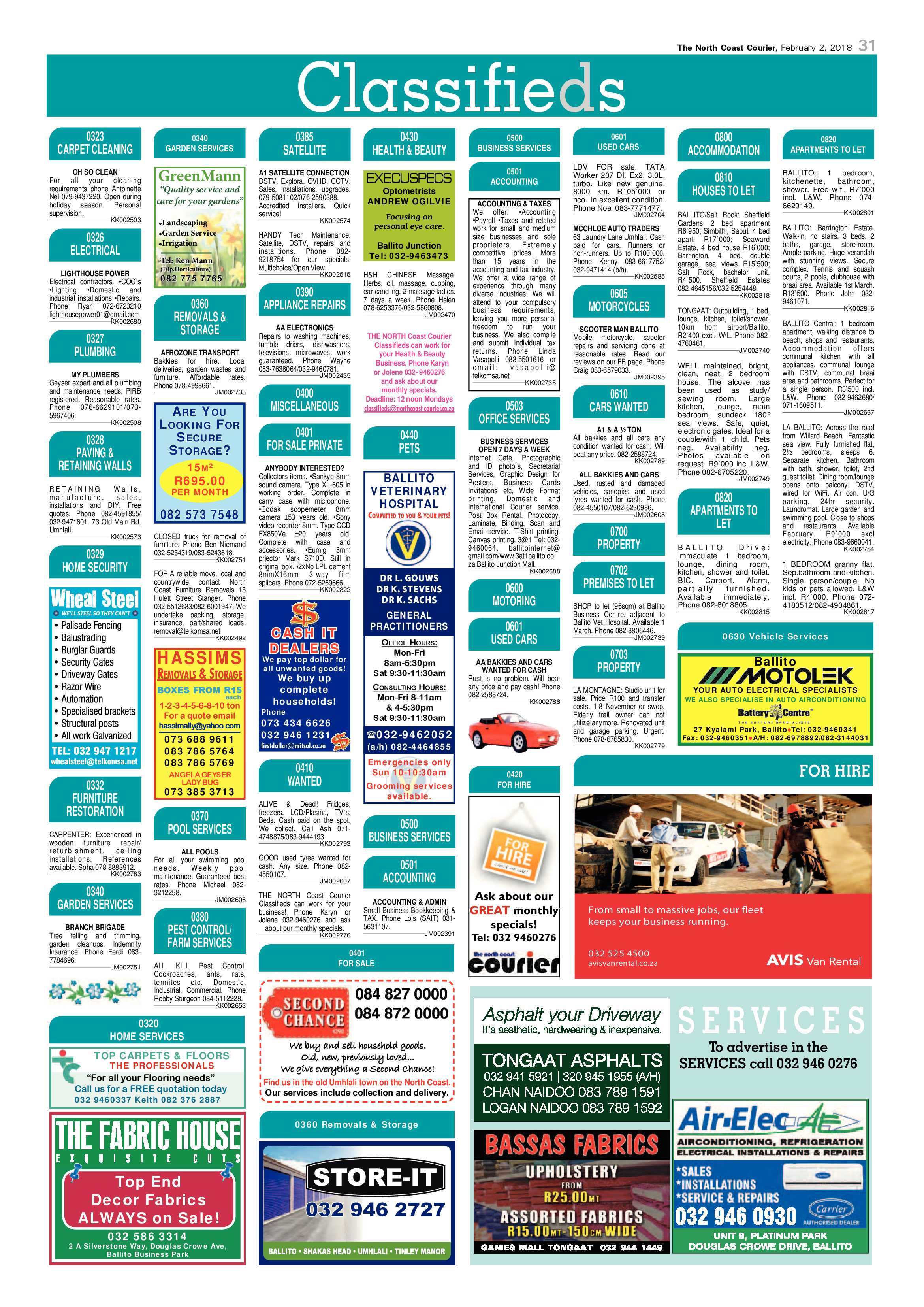 The North Coast Courier – 02 February 2018 page 31