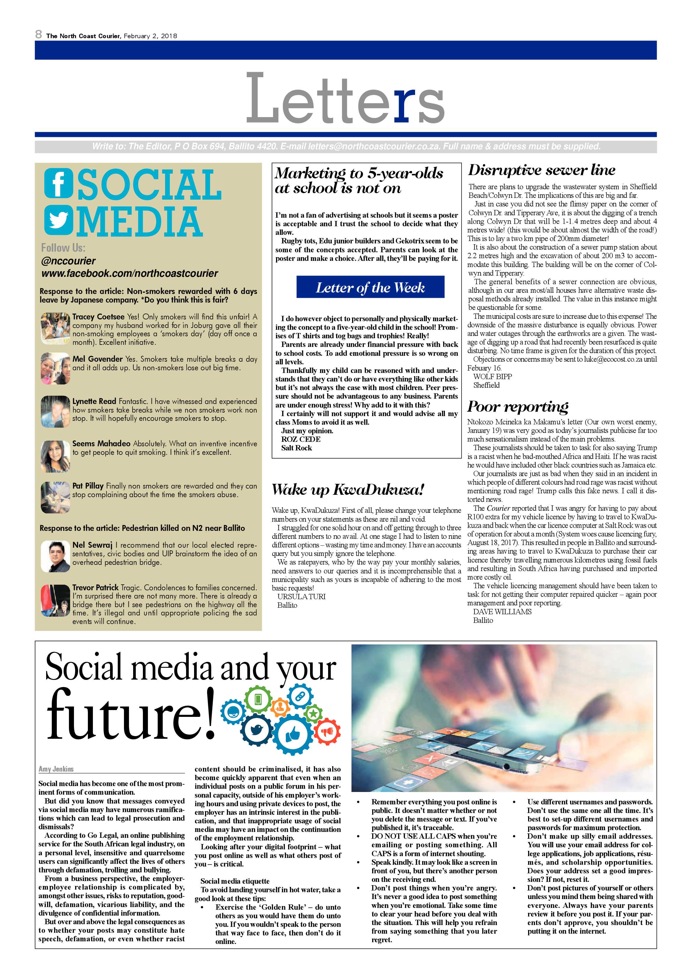 The North Coast Courier – 02 February 2018 page 8