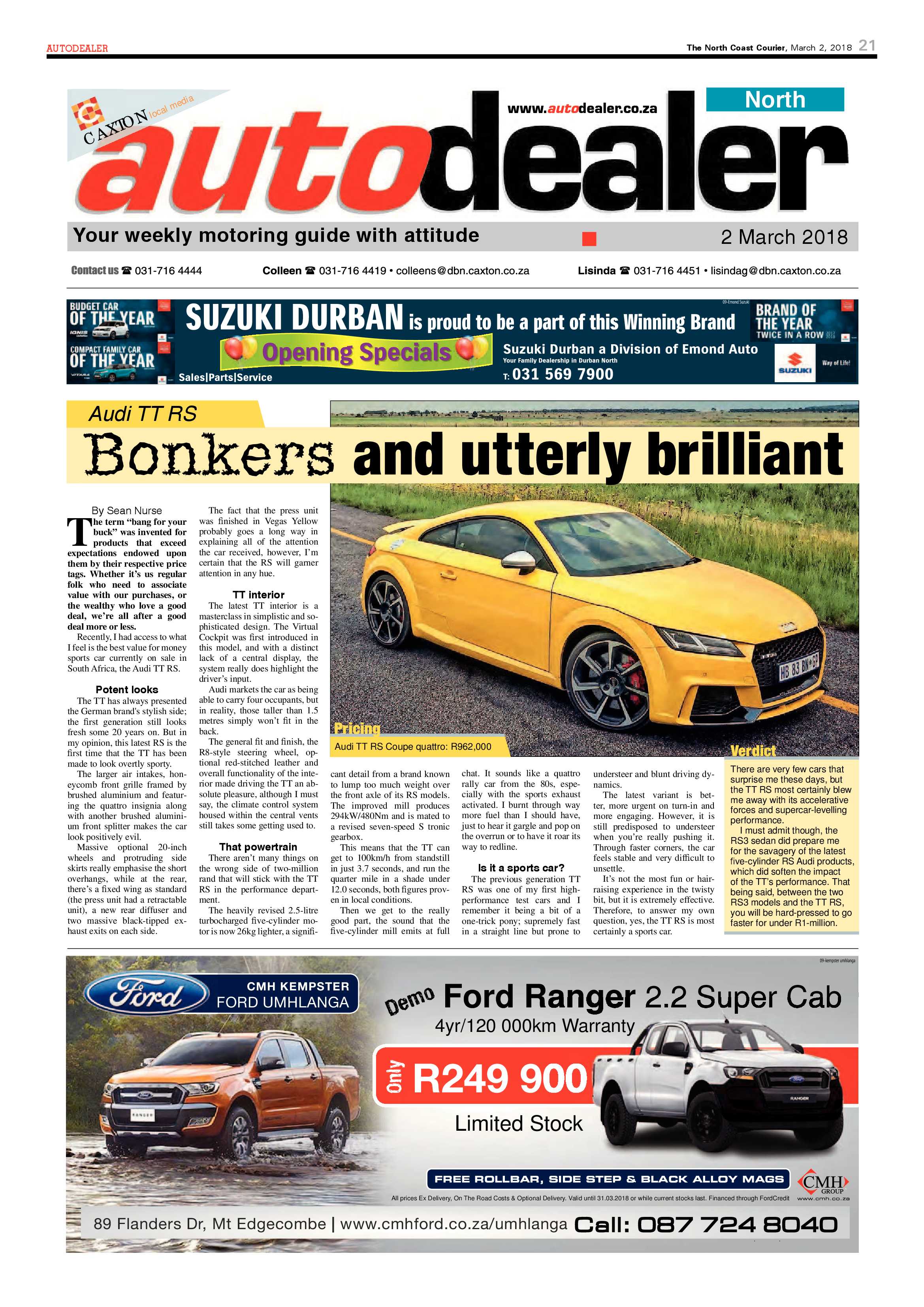 The North Coast Courier – 02 March 2018 page 21
