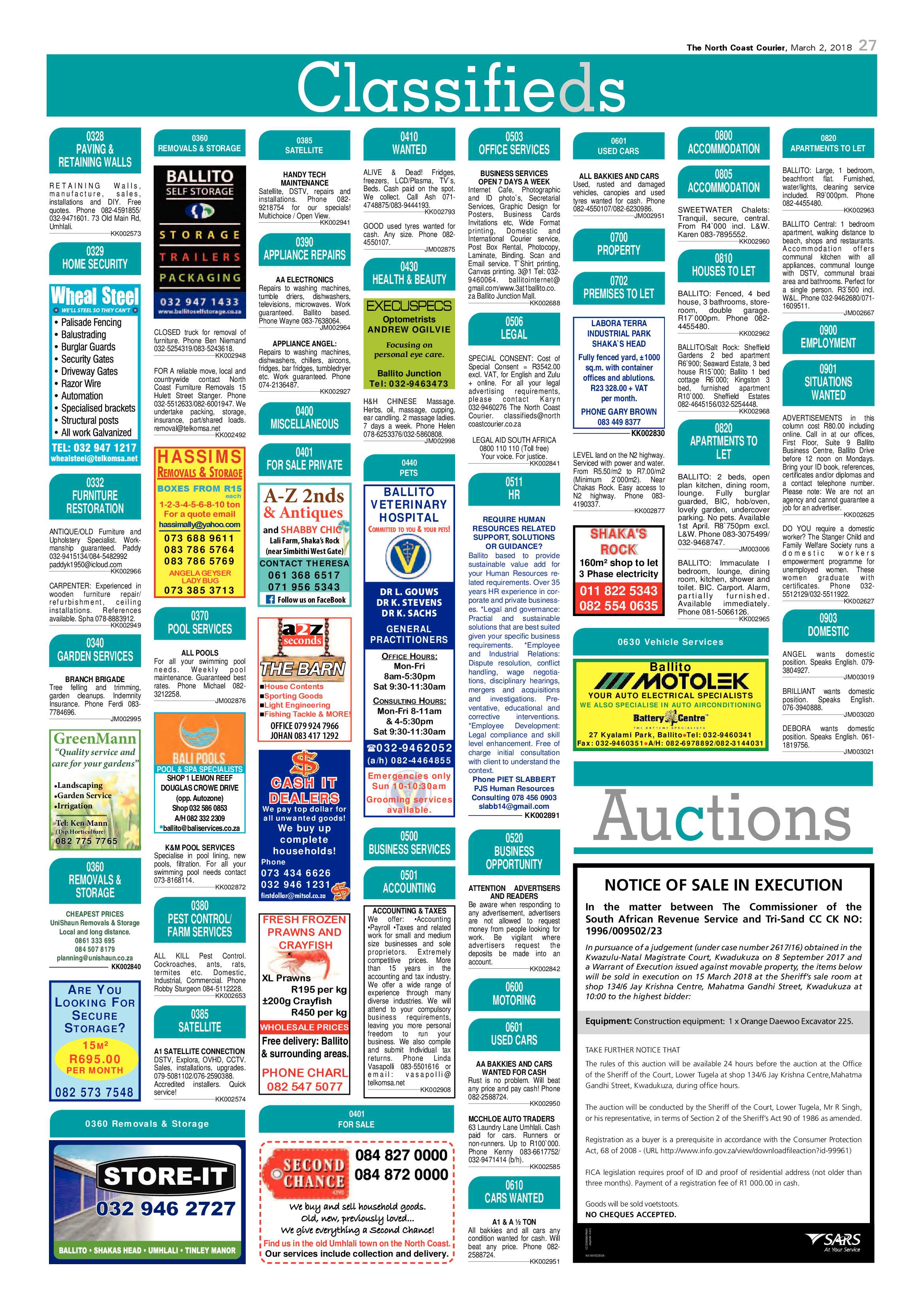 The North Coast Courier – 02 March 2018 page 27