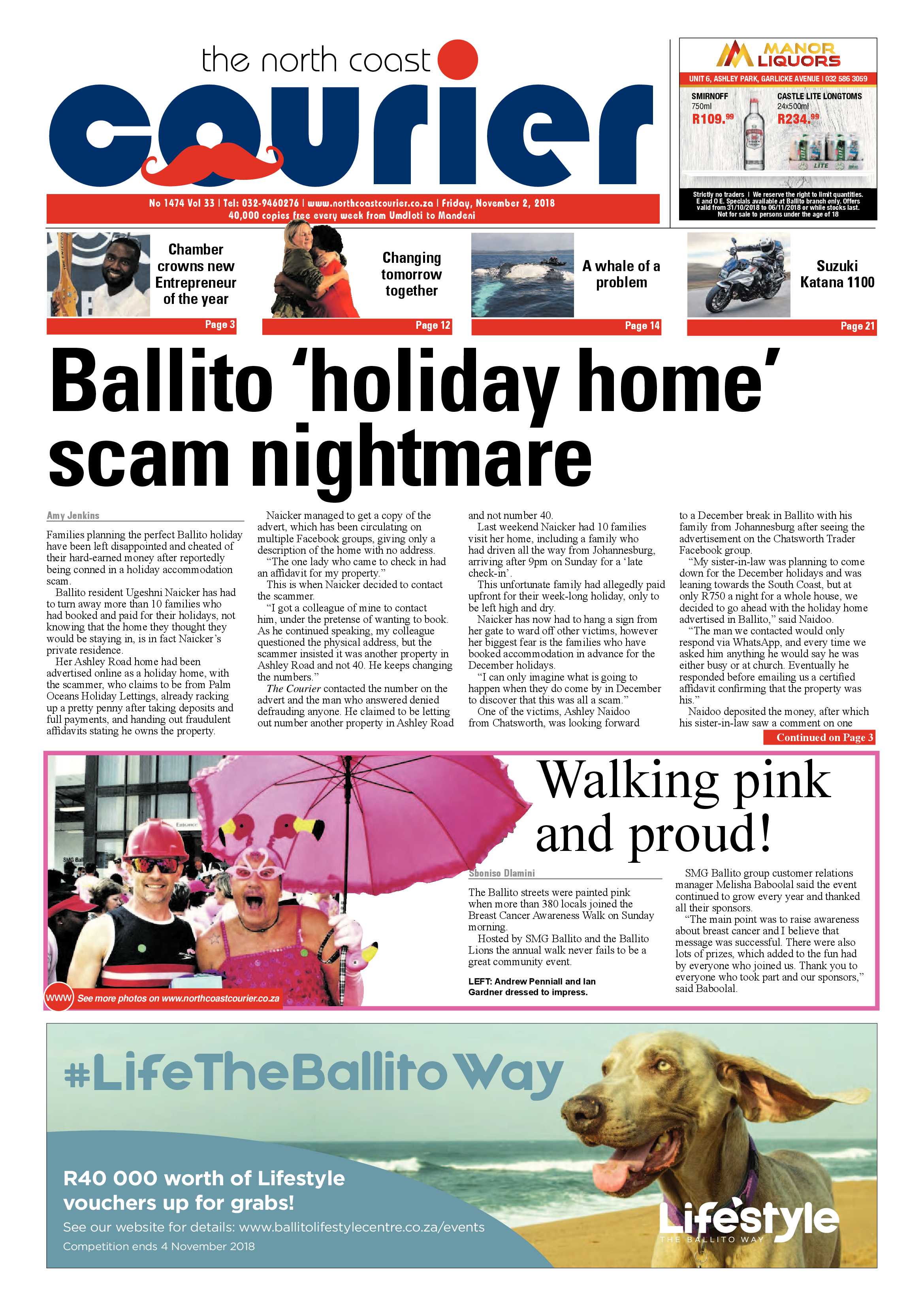 The North Coast Courier – 02 November 2018 page 1