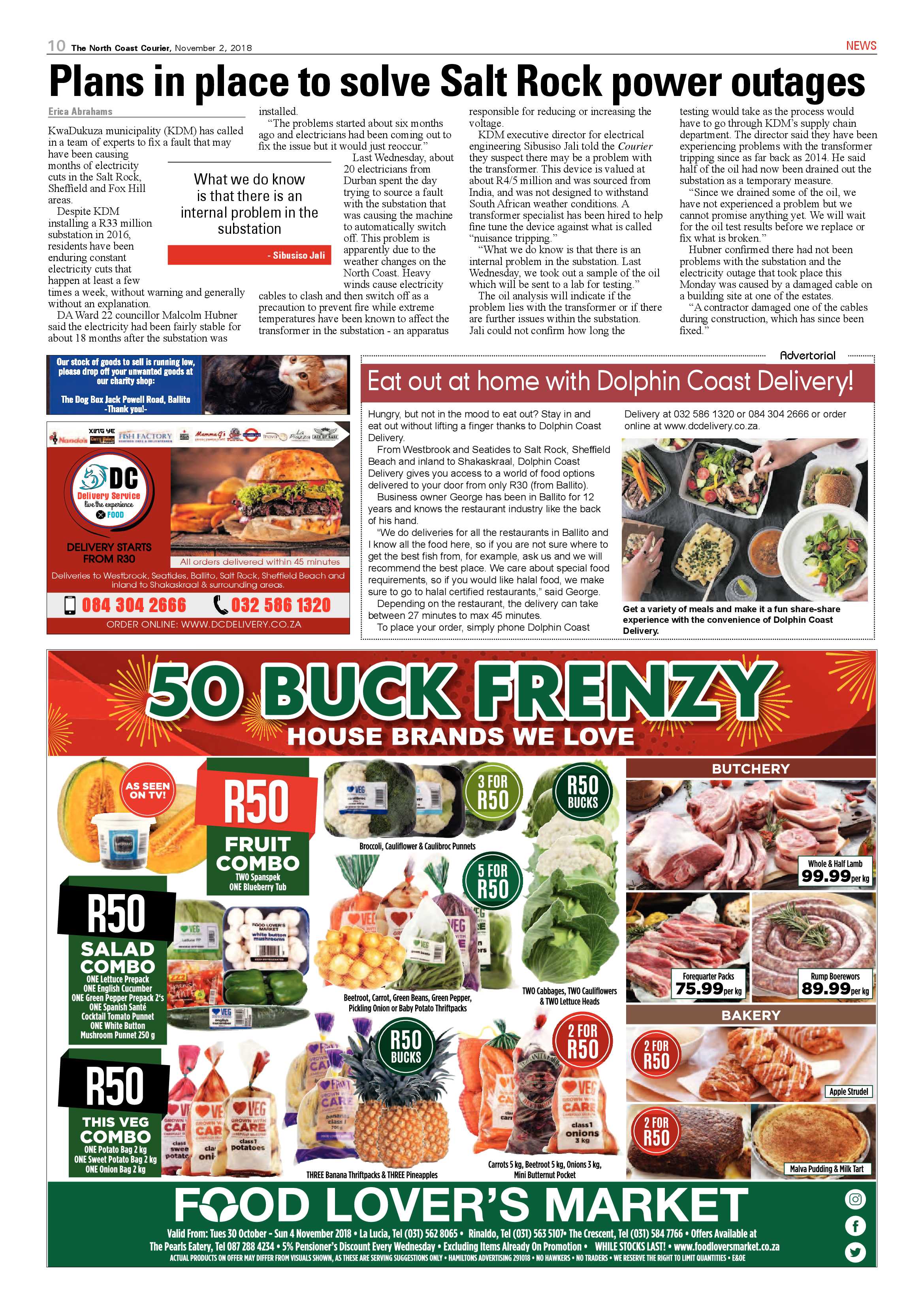 The North Coast Courier – 02 November 2018 page 10