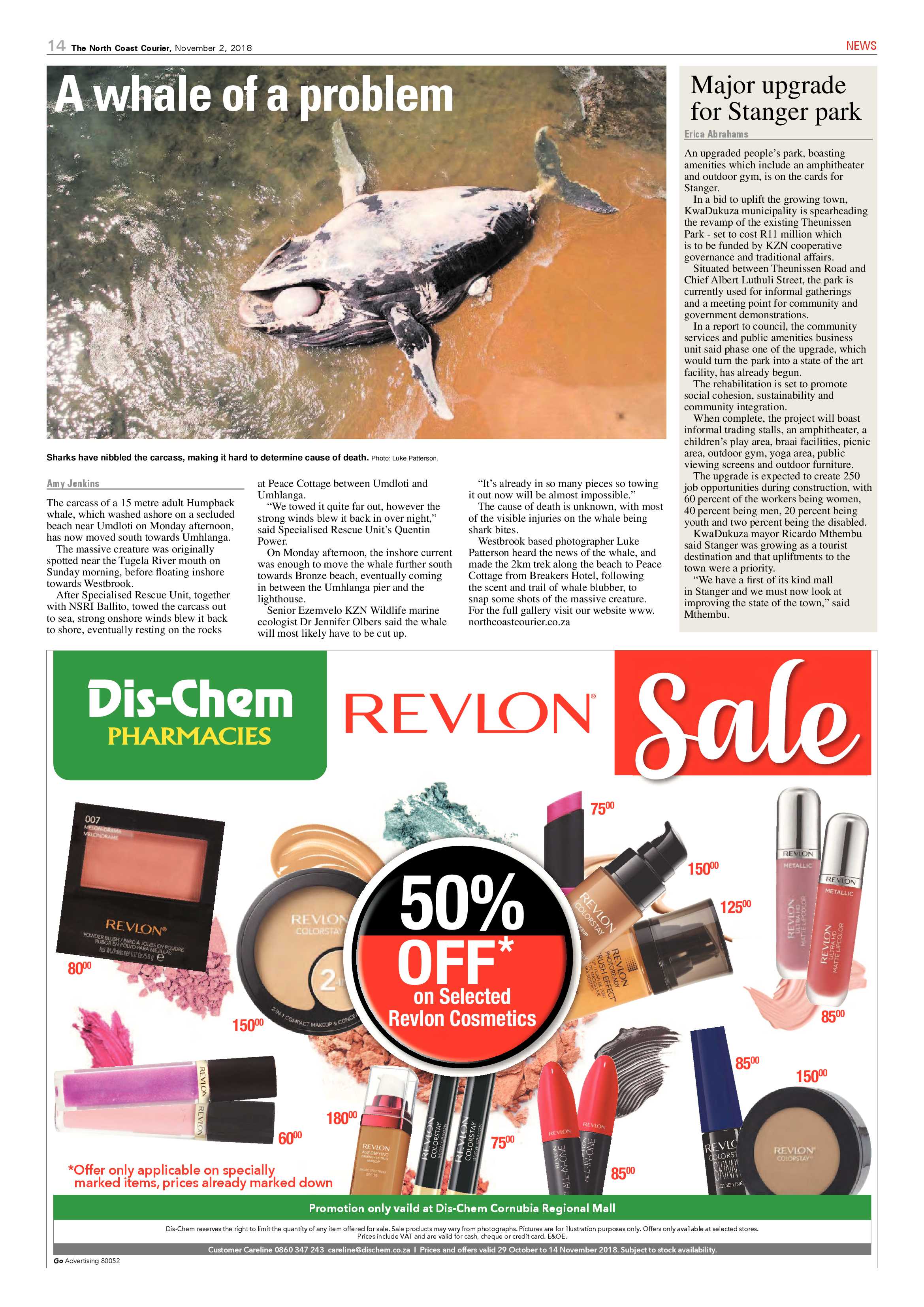 The North Coast Courier – 02 November 2018 page 14