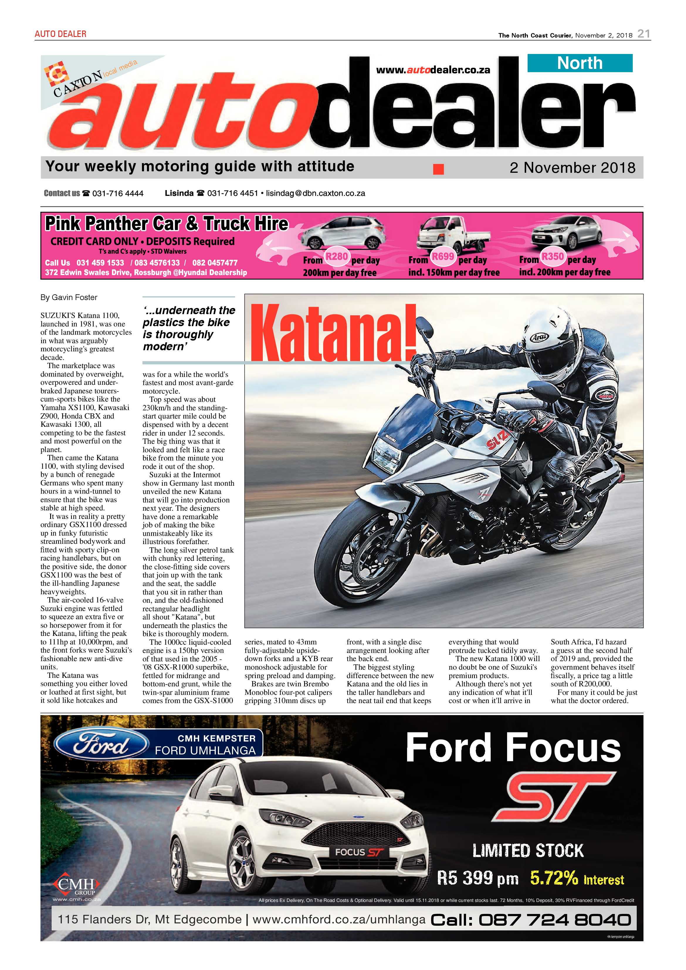 The North Coast Courier – 02 November 2018 page 21