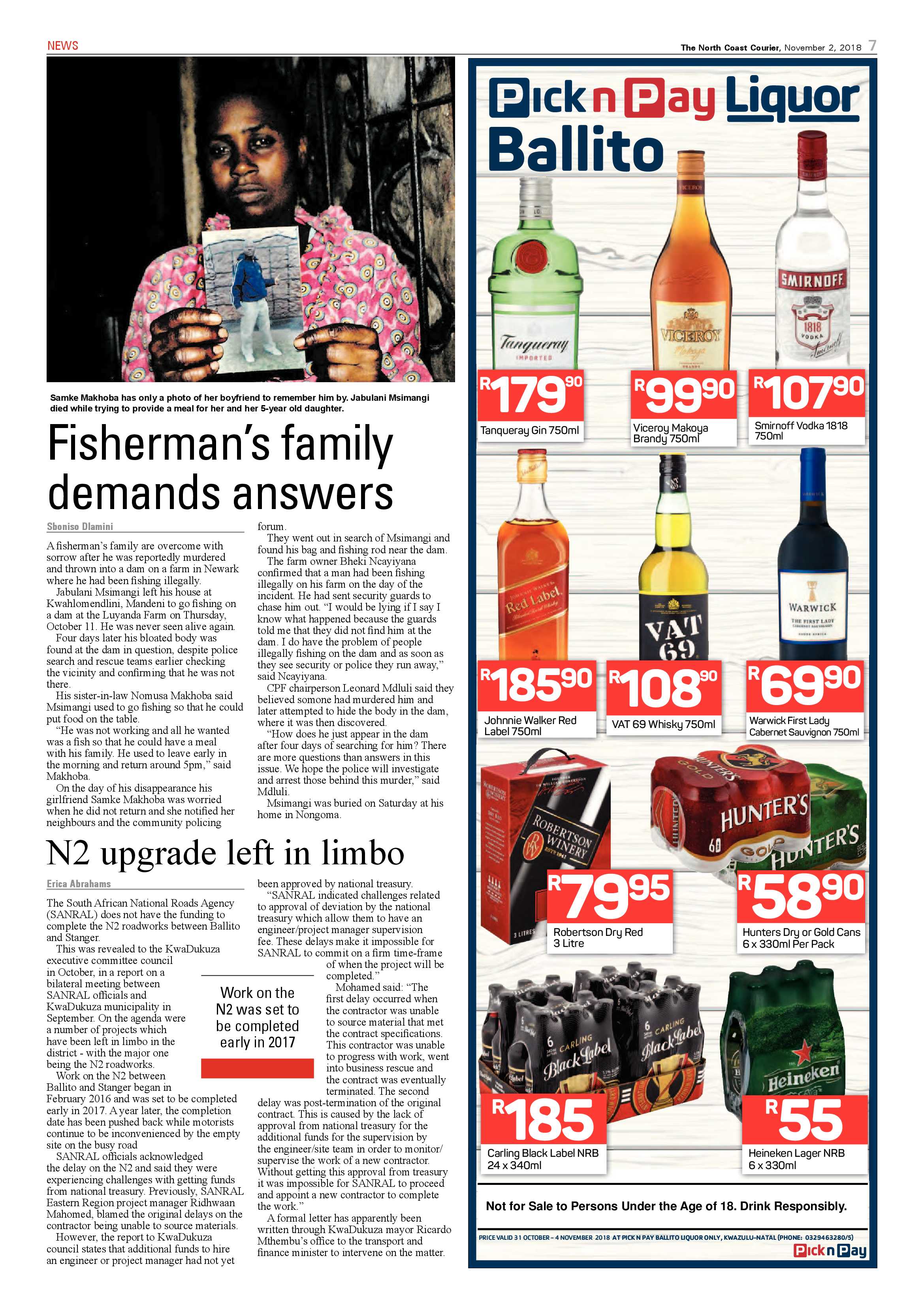 The North Coast Courier – 02 November 2018 page 7