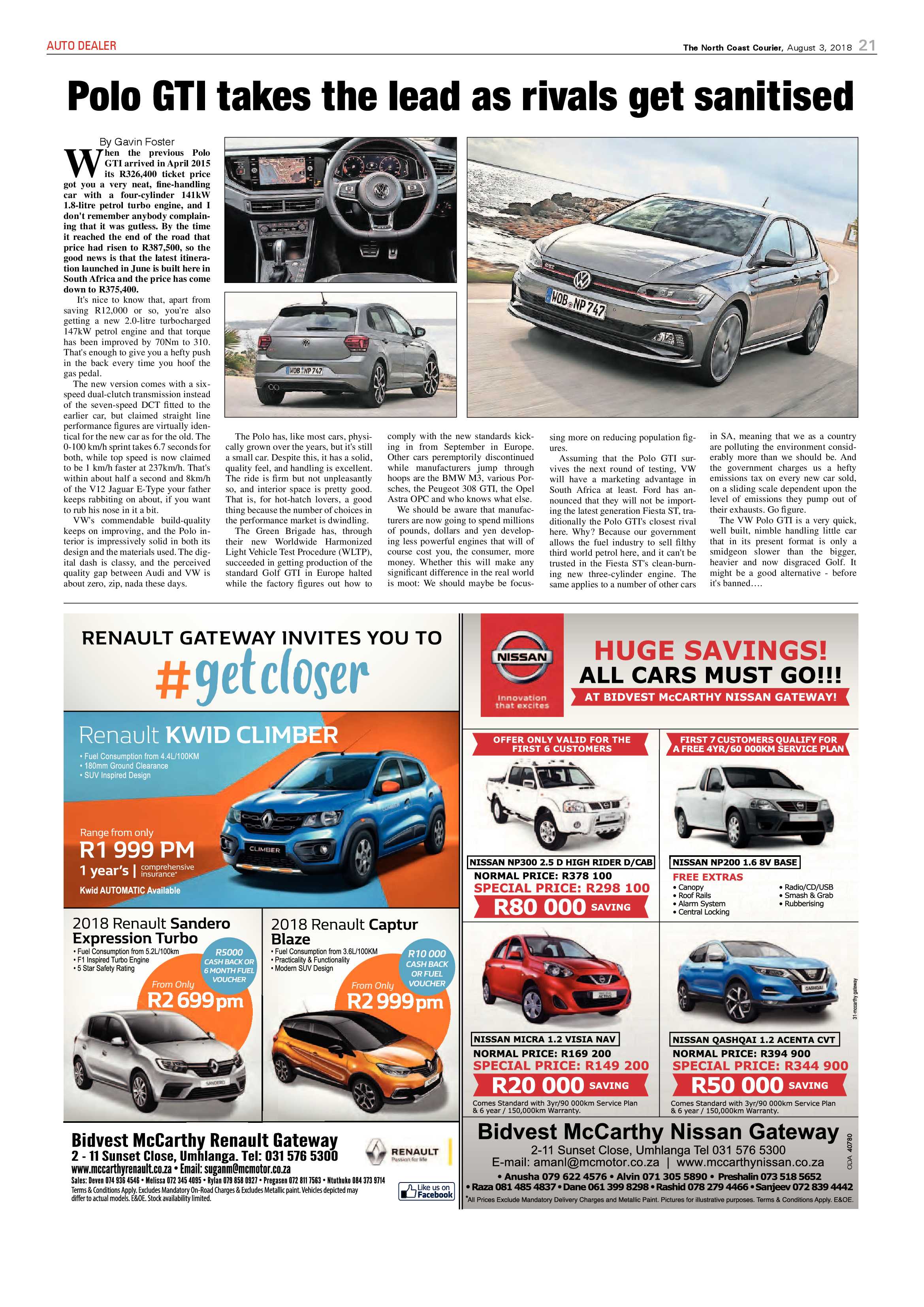 The North Coast Courier – 03 August 2018 page 21