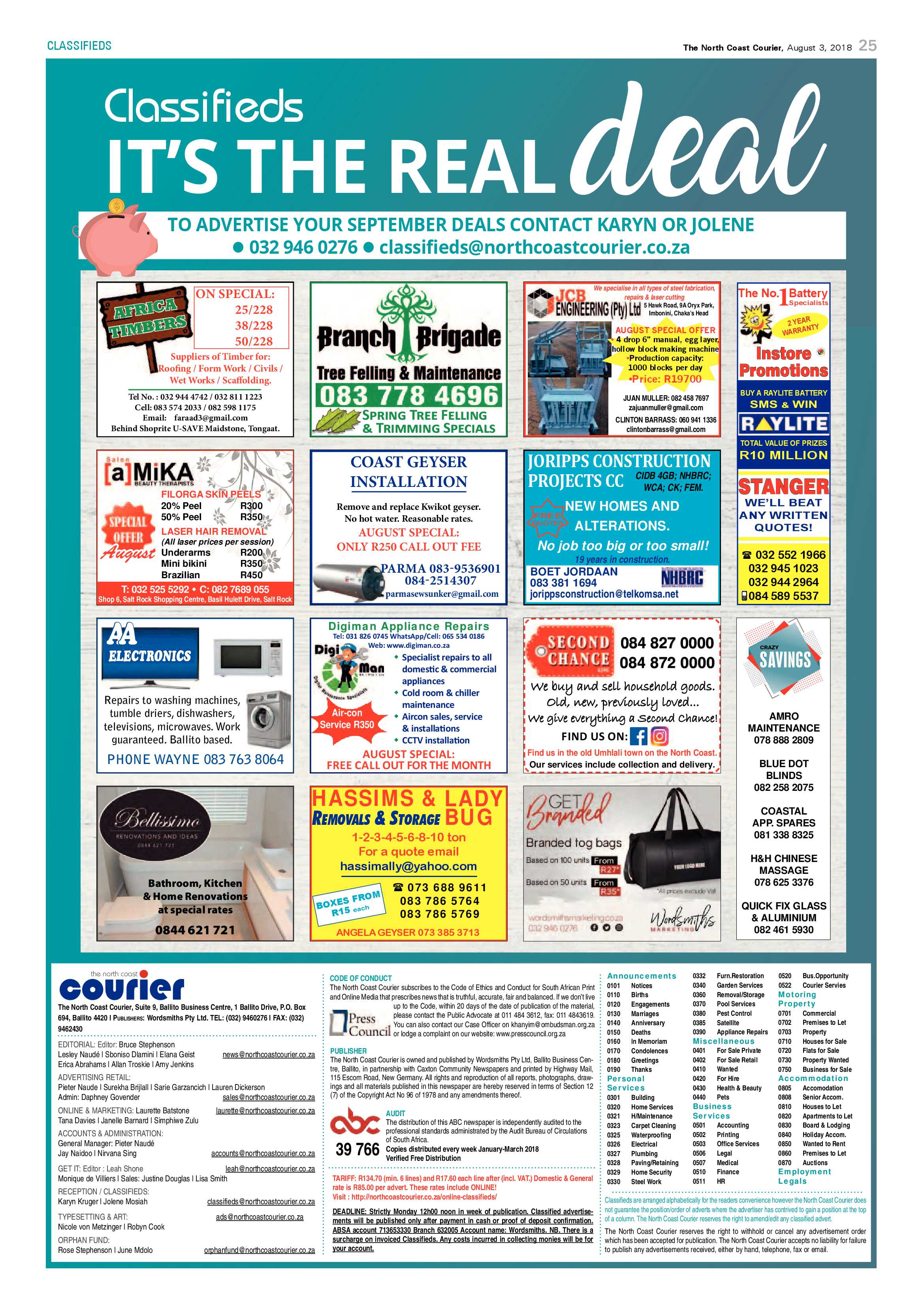 The North Coast Courier – 03 August 2018 page 25
