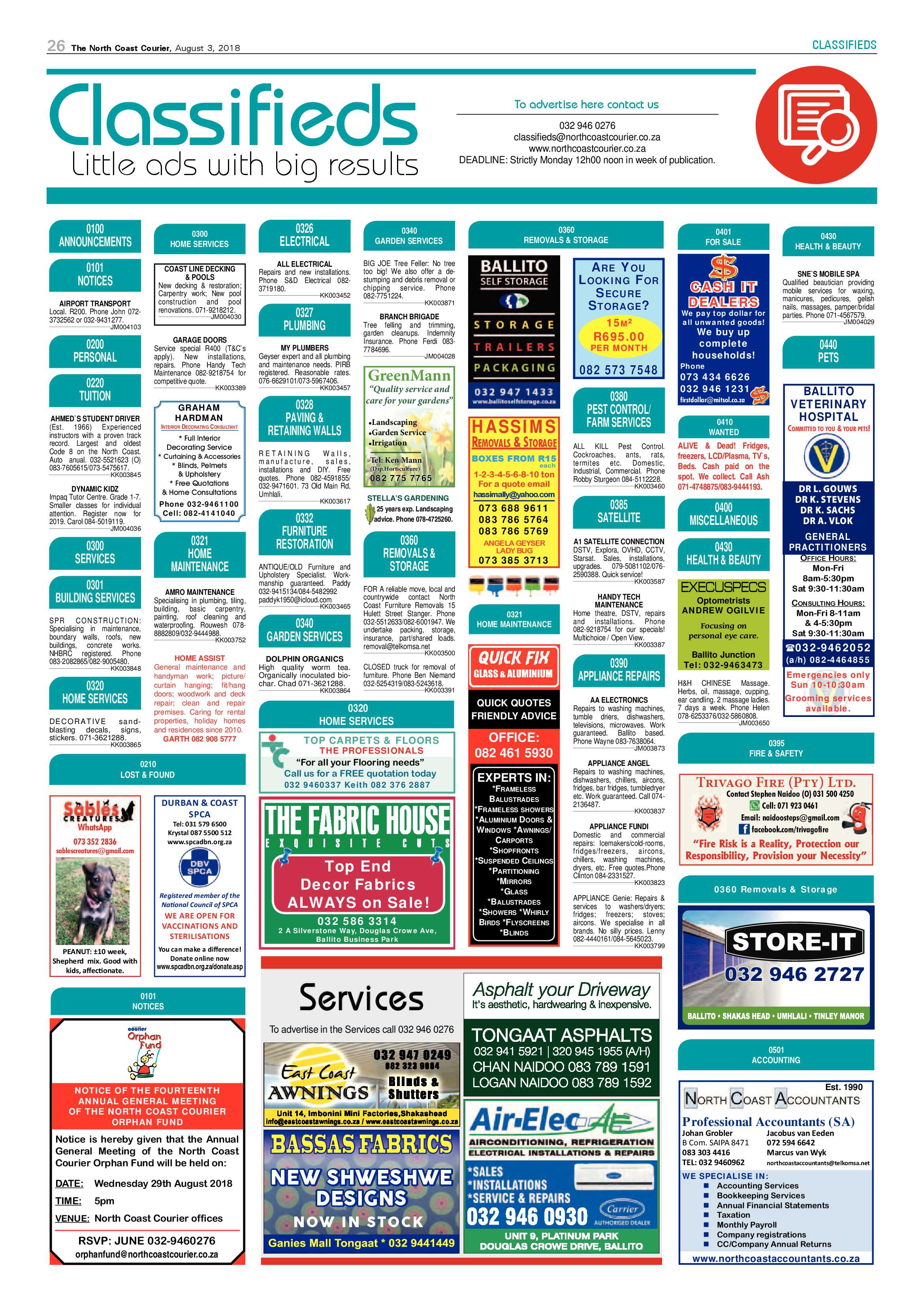 The North Coast Courier – 03 August 2018 page 26