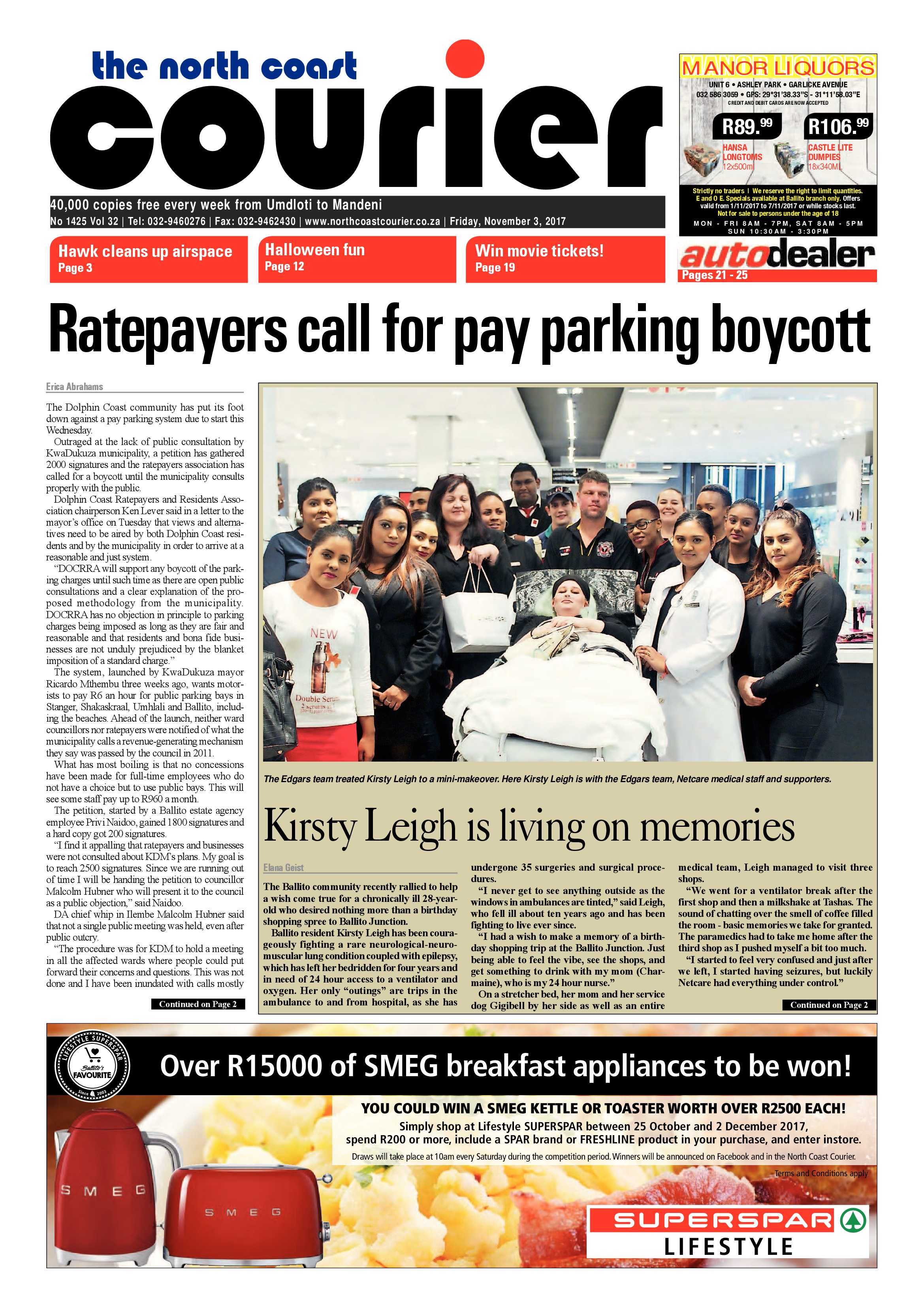 The North Coast Courier – 03 November 2017 page 1