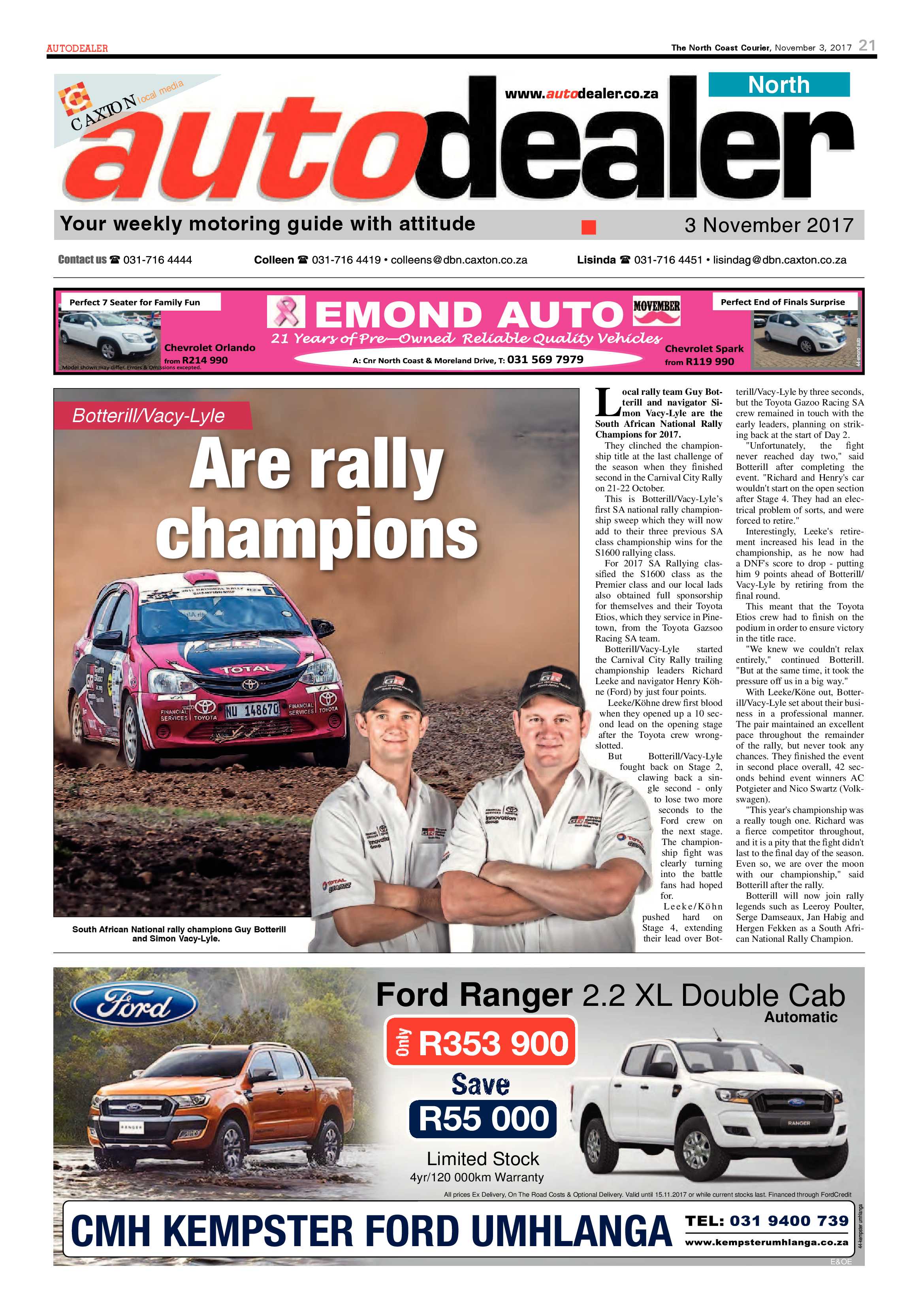 The North Coast Courier – 03 November 2017 page 21