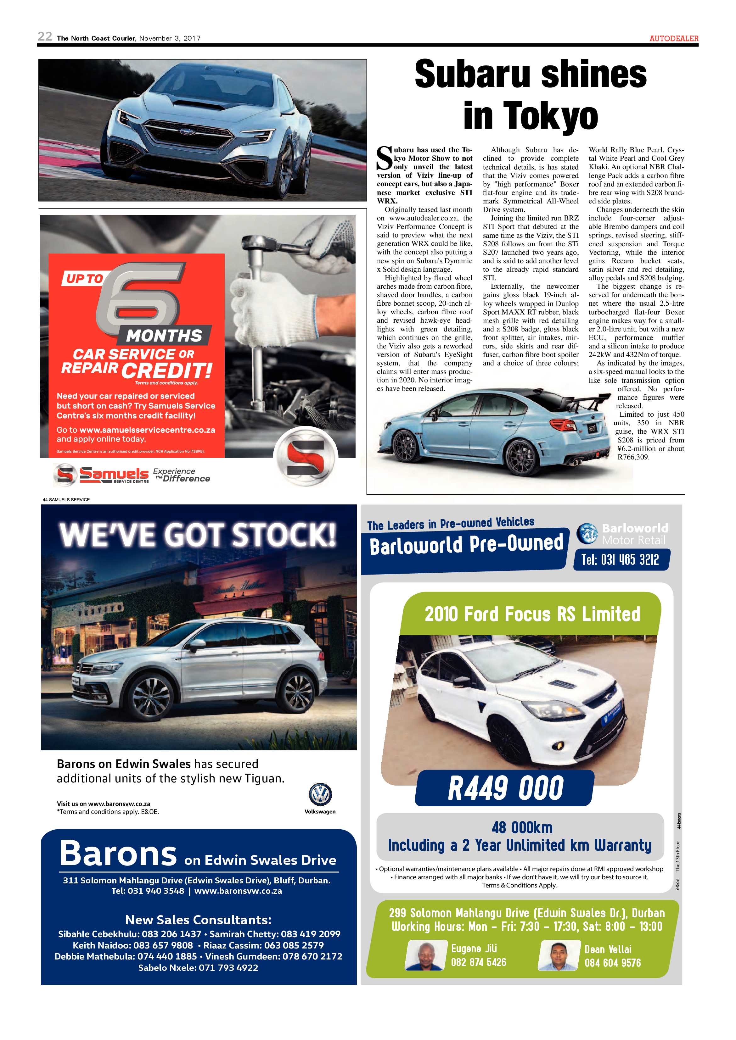 The North Coast Courier – 03 November 2017 page 22