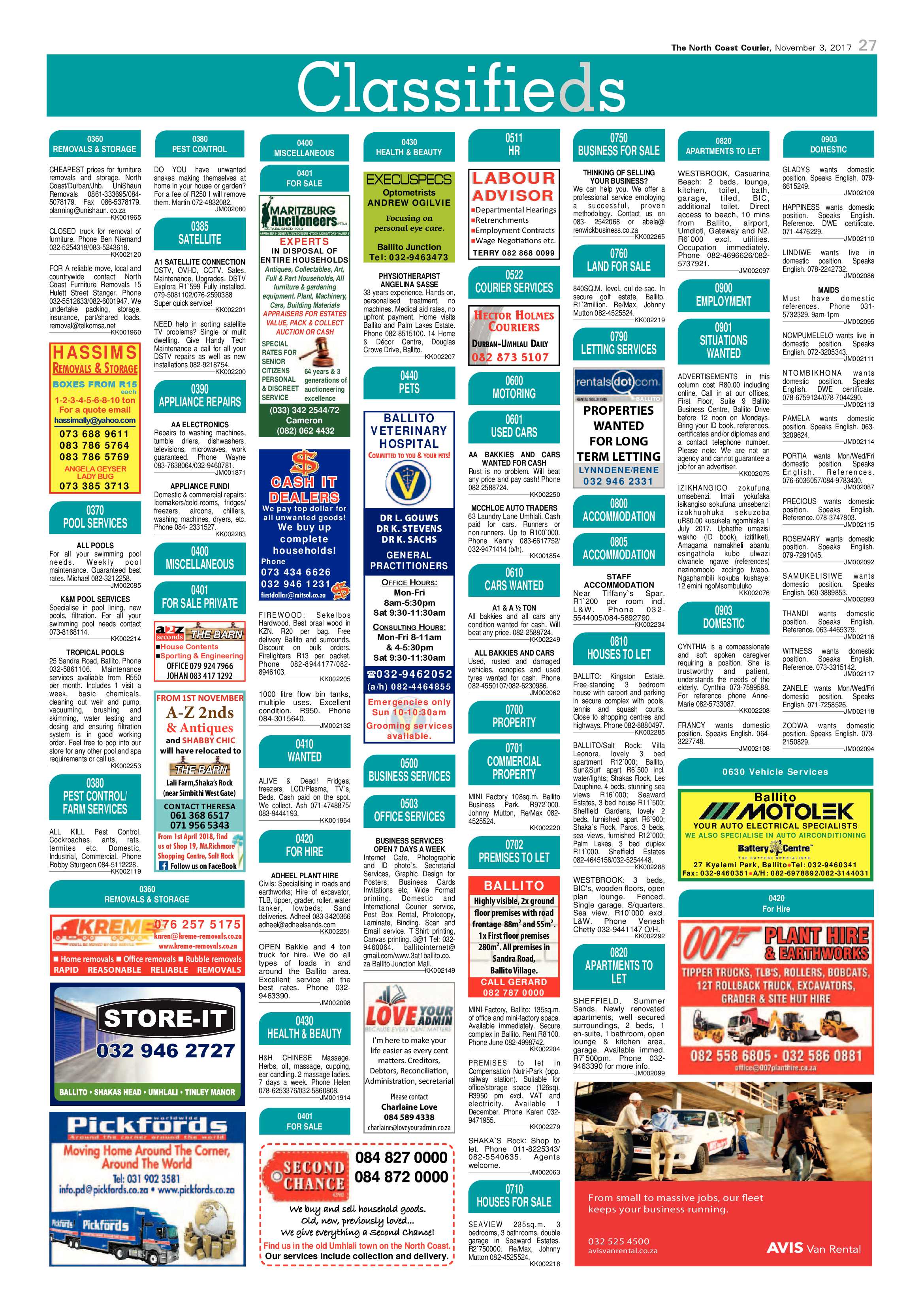 The North Coast Courier – 03 November 2017 page 27