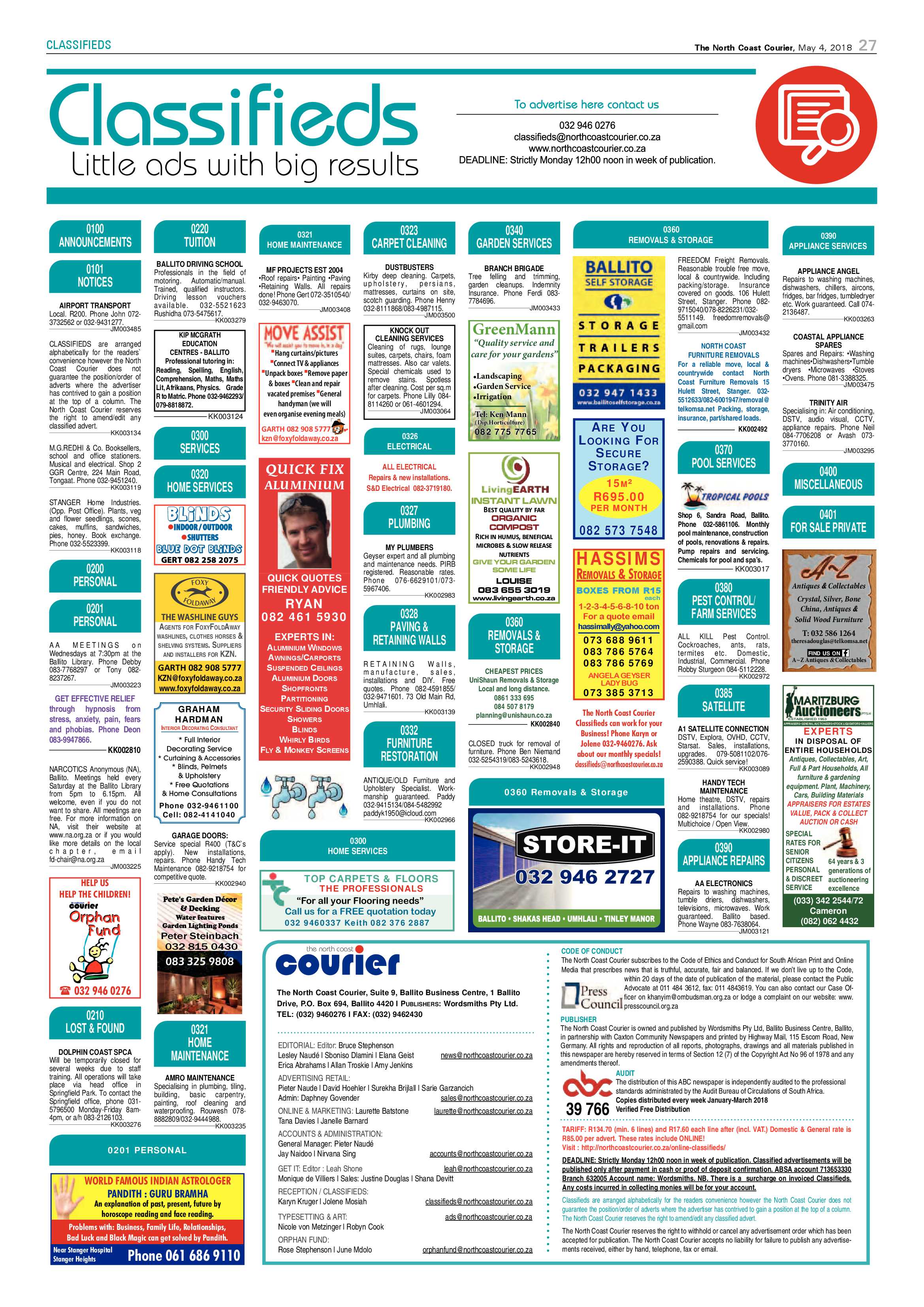 The North Coast Courier – 04 May 2018 page 27
