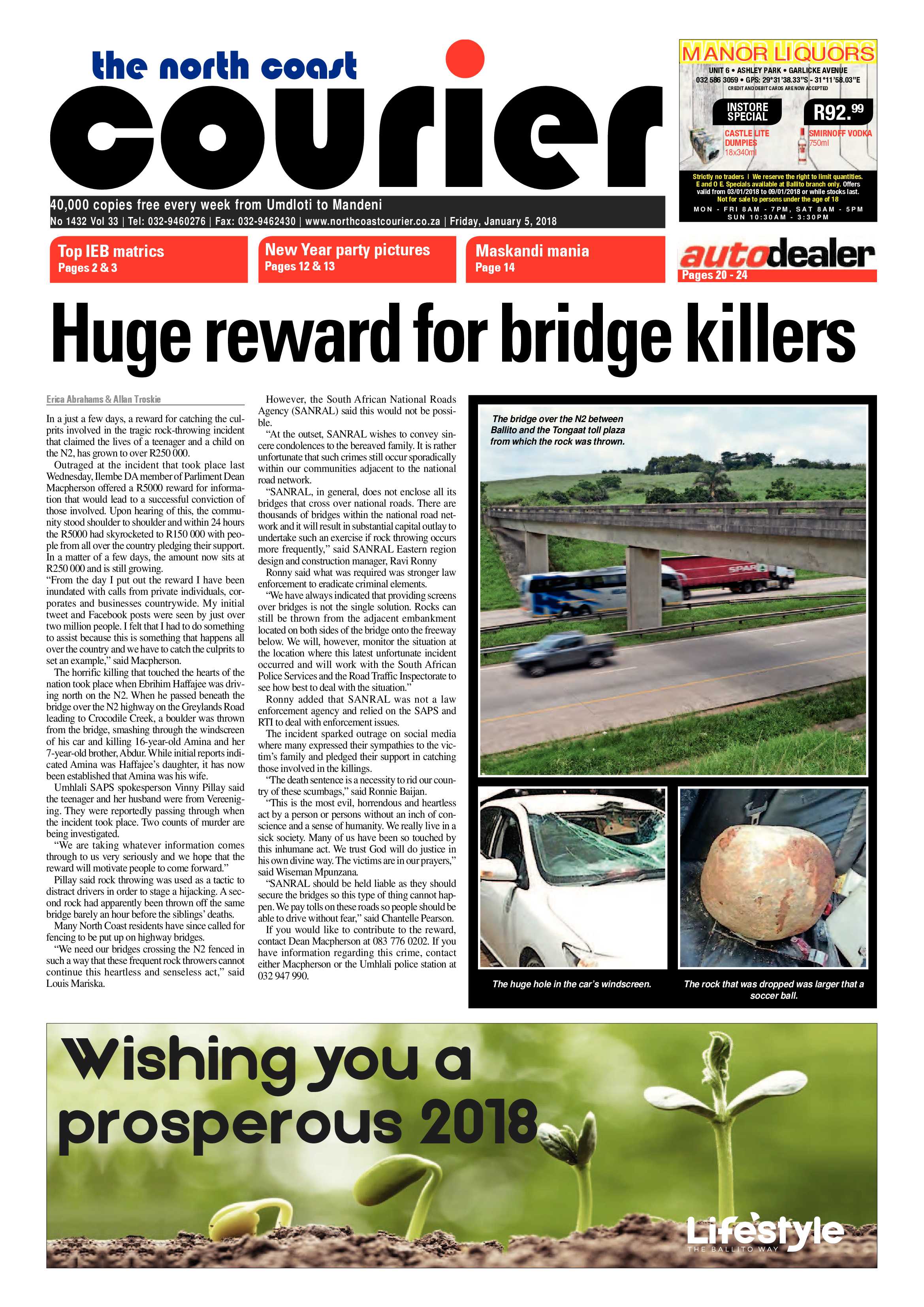 The North Coast Courier – 05 January 2018 page 1