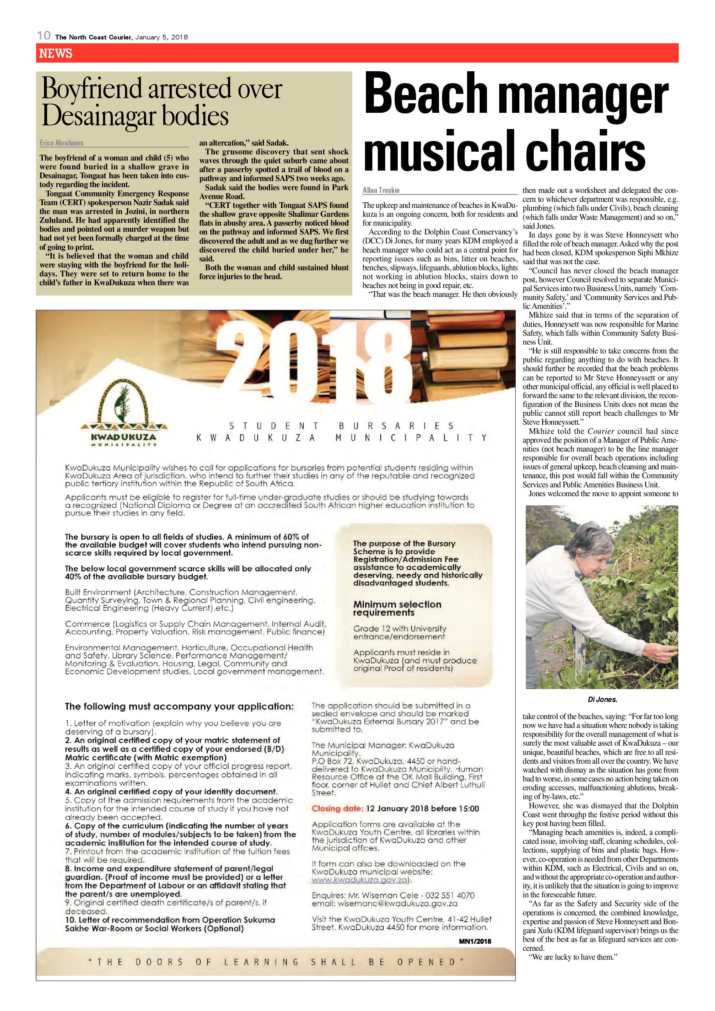 The North Coast Courier – 05 January 2018 page 10