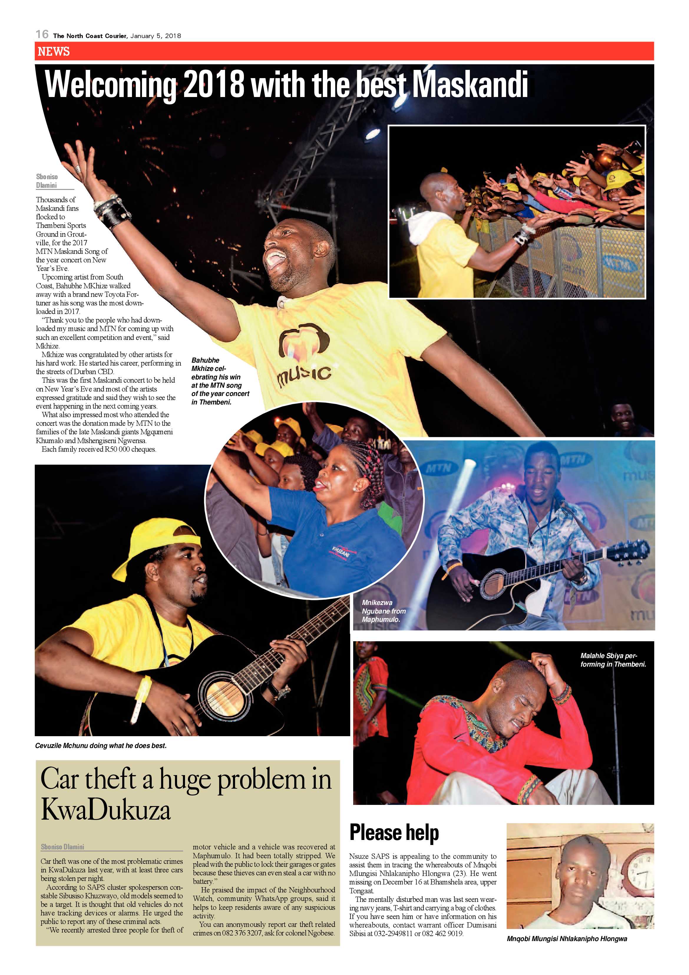 The North Coast Courier – 05 January 2018 page 16
