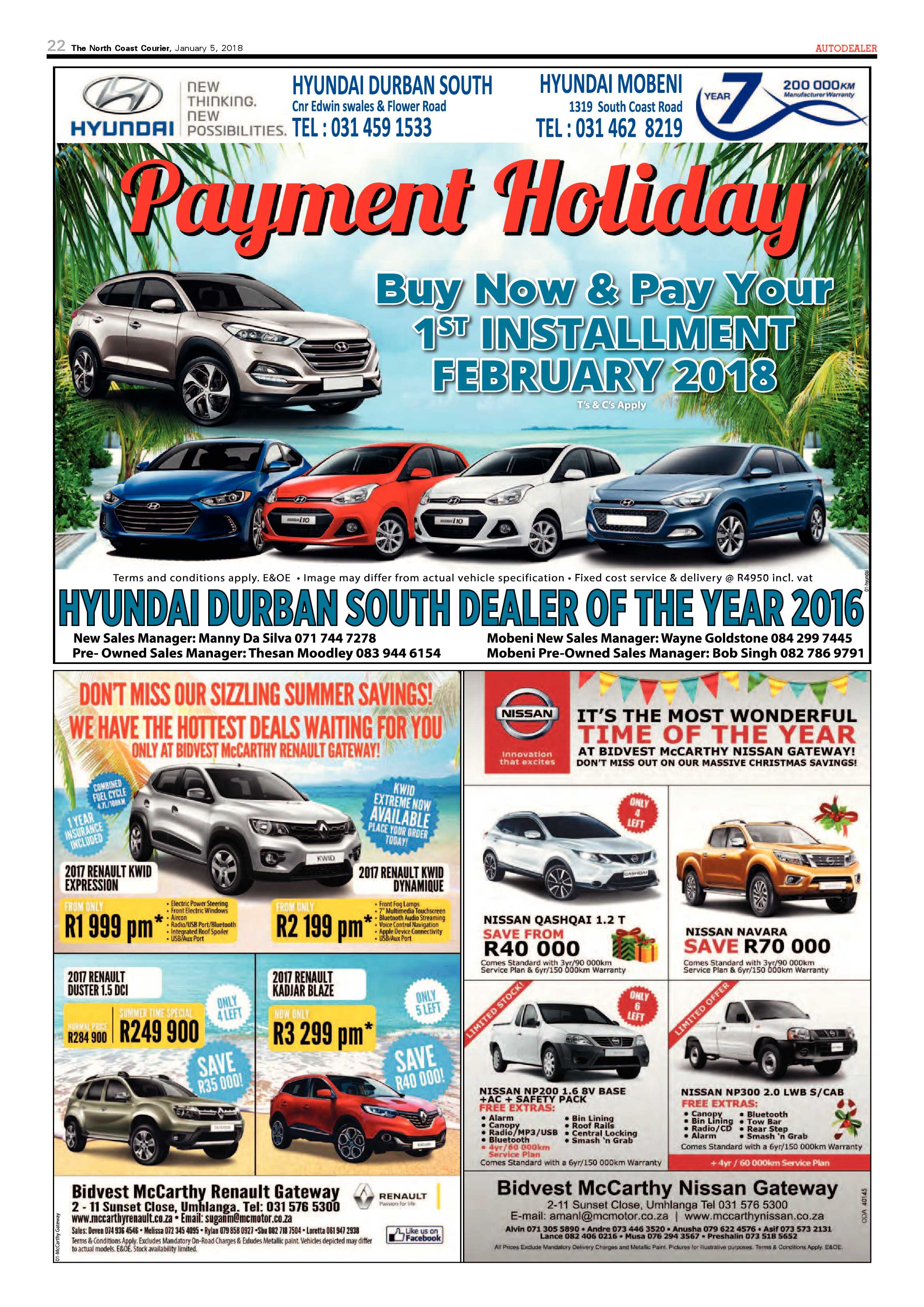 The North Coast Courier – 05 January 2018 page 22