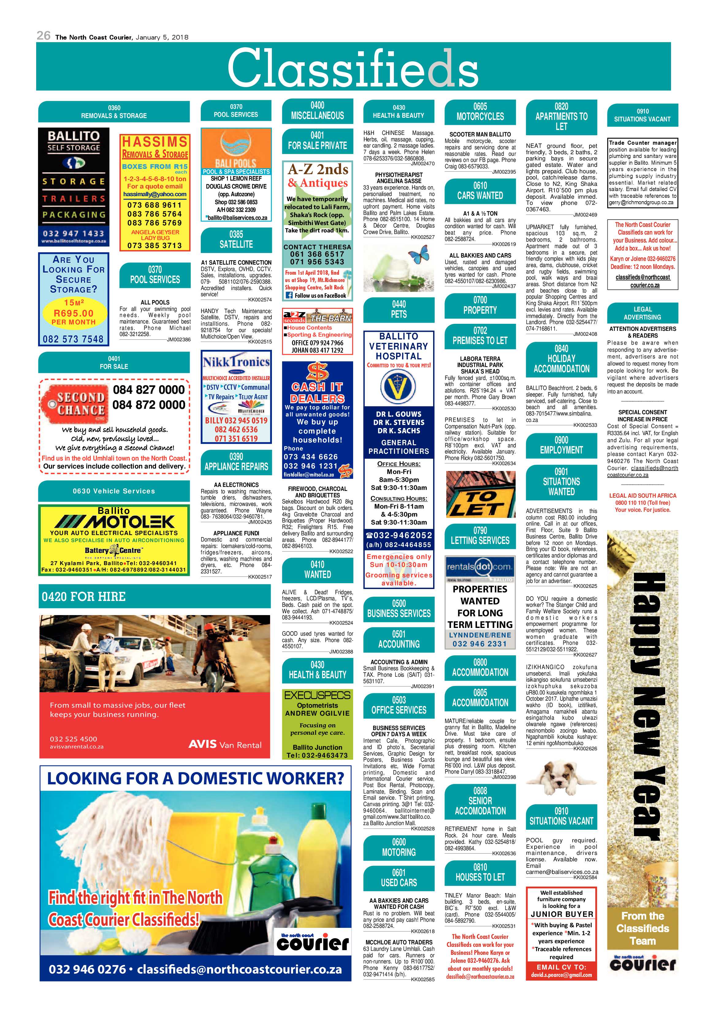 The North Coast Courier – 05 January 2018 page 26