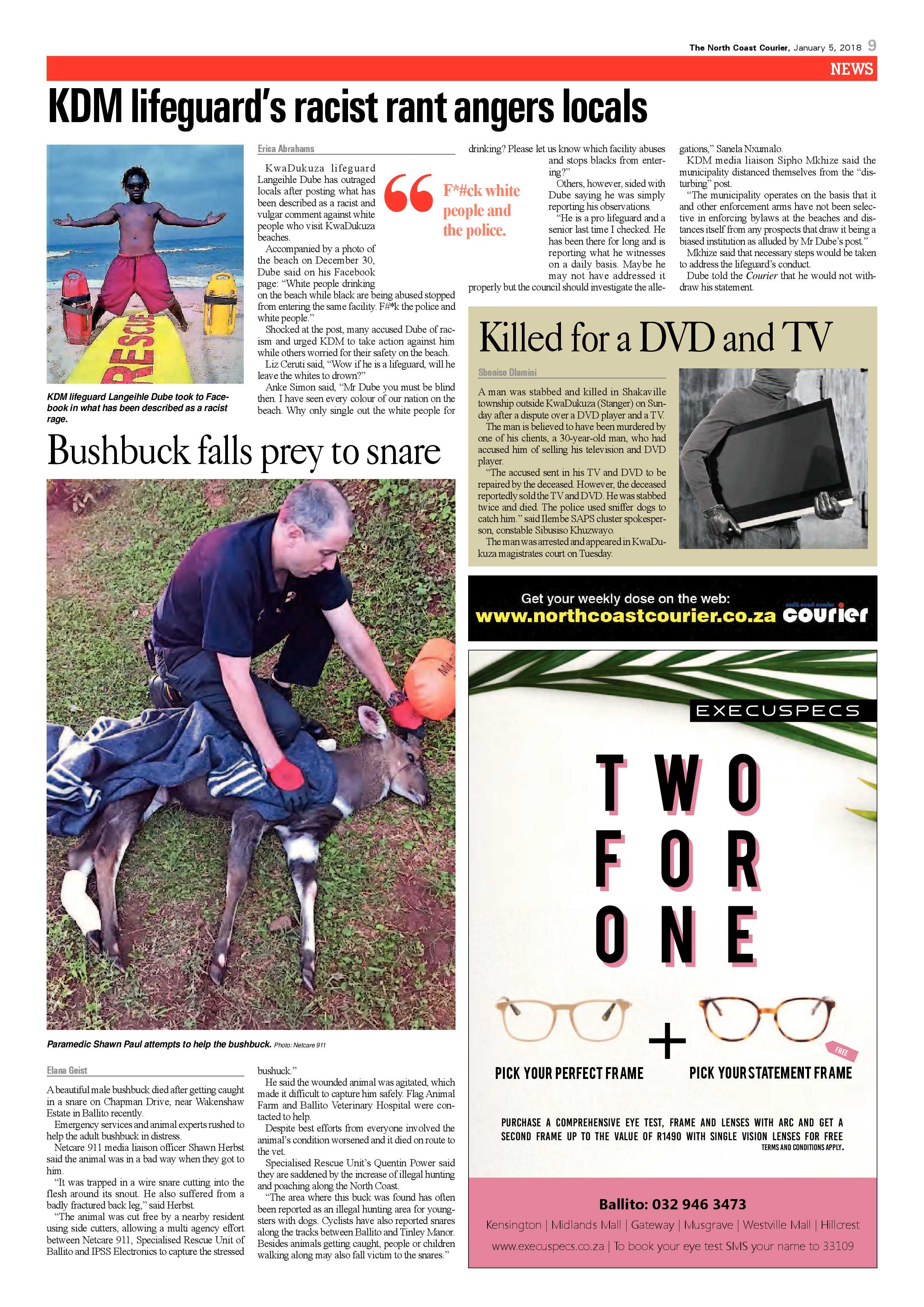 The North Coast Courier – 05 January 2018 page 9