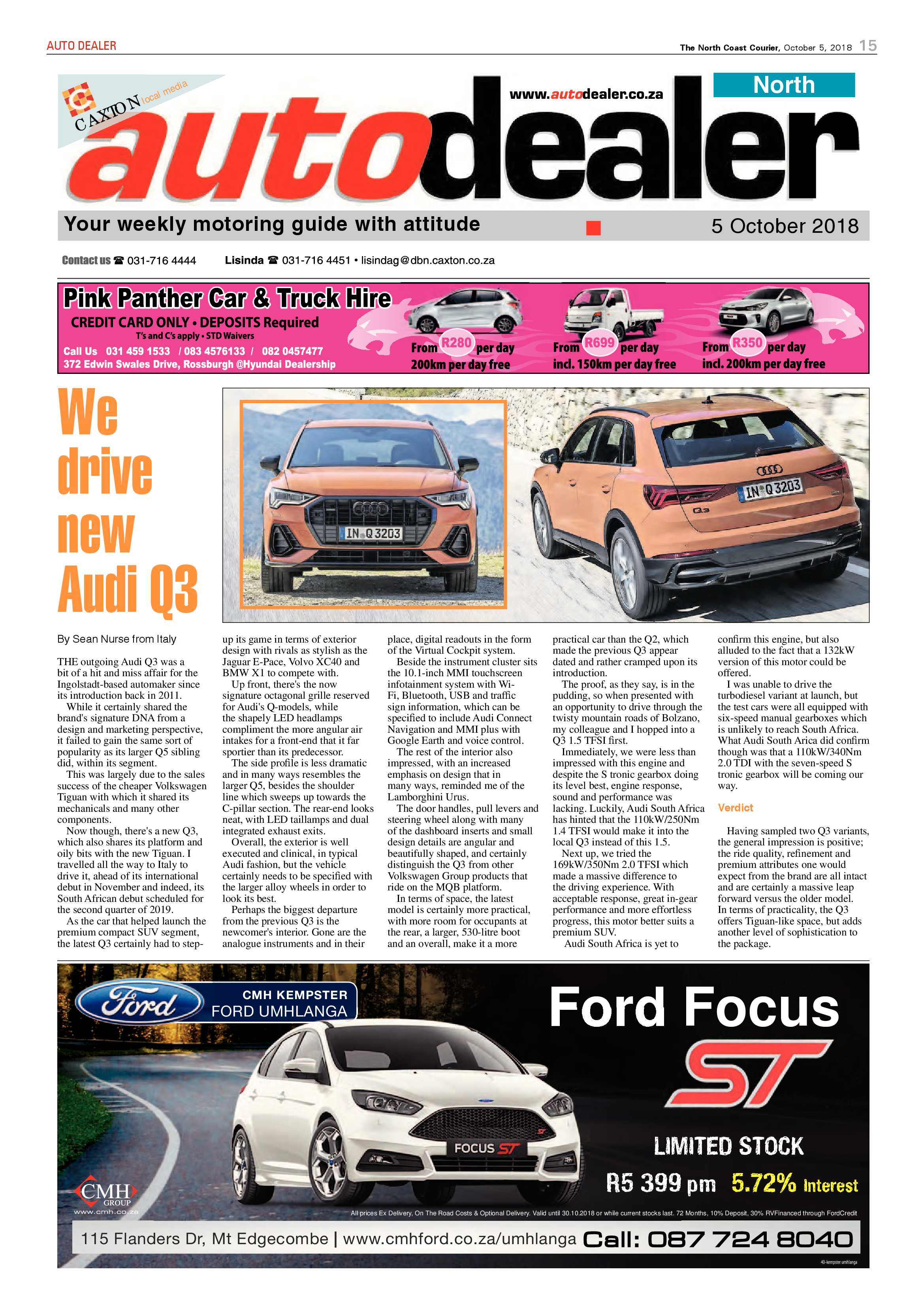 The North Coast Courier – 05 October 2018 page 15