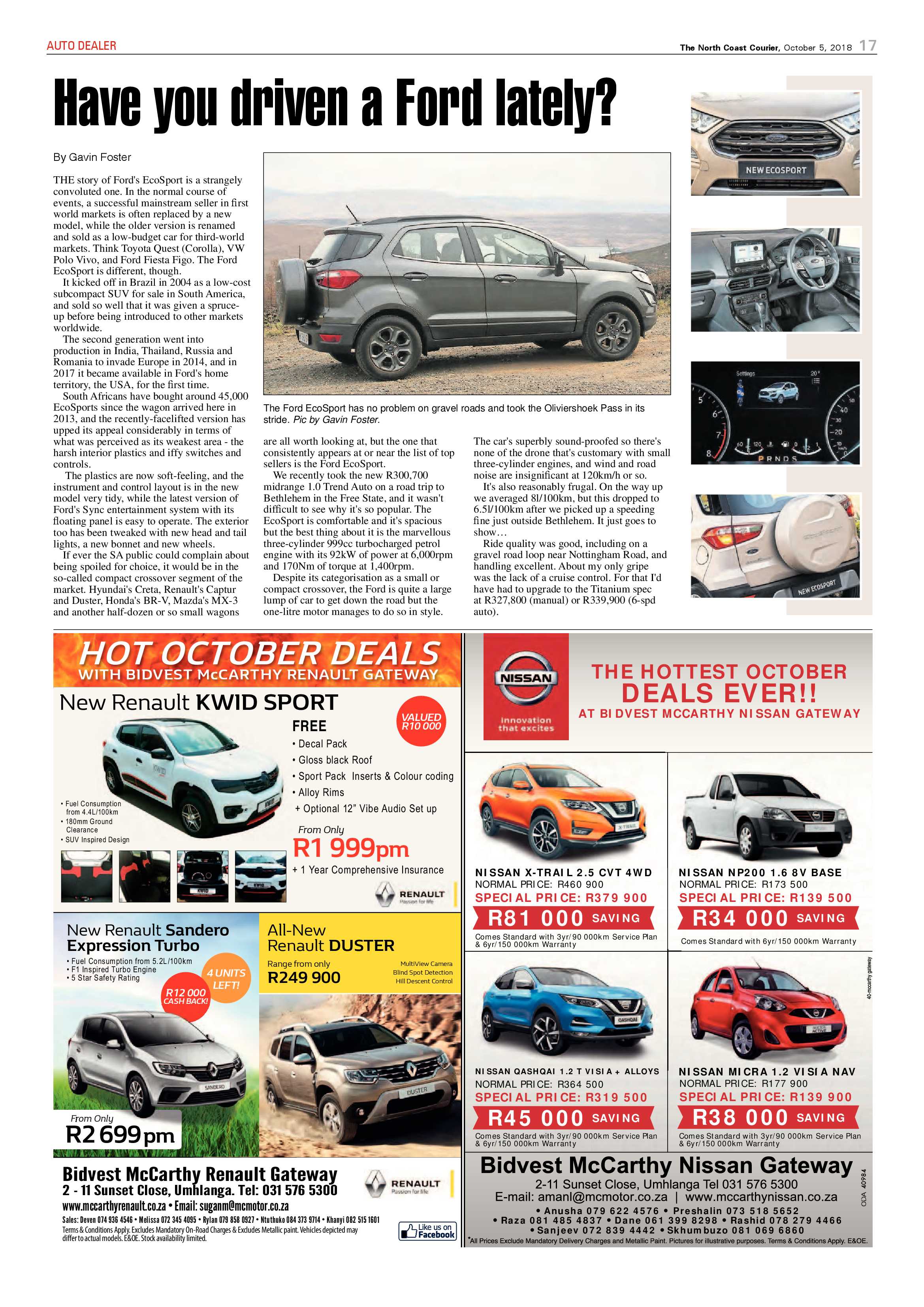 The North Coast Courier – 05 October 2018 page 17