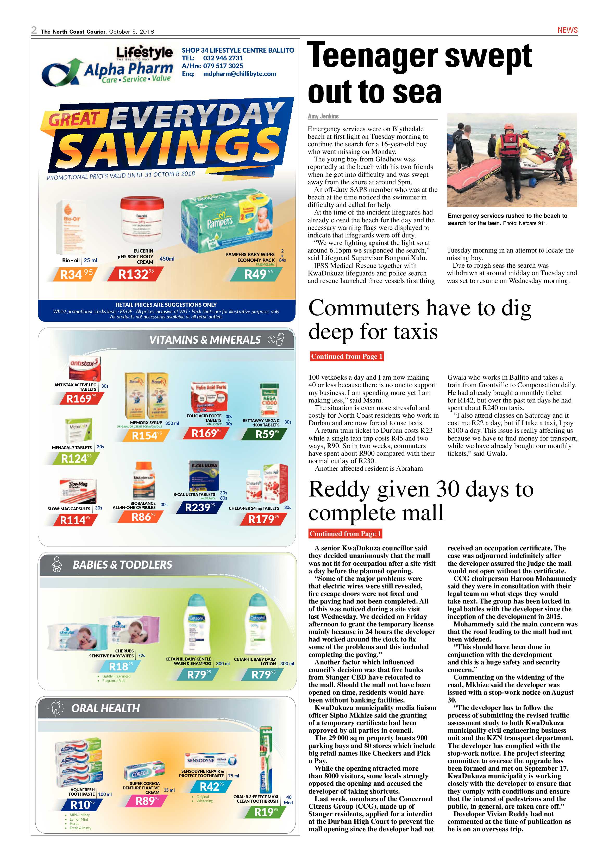 The North Coast Courier – 05 October 2018 page 2