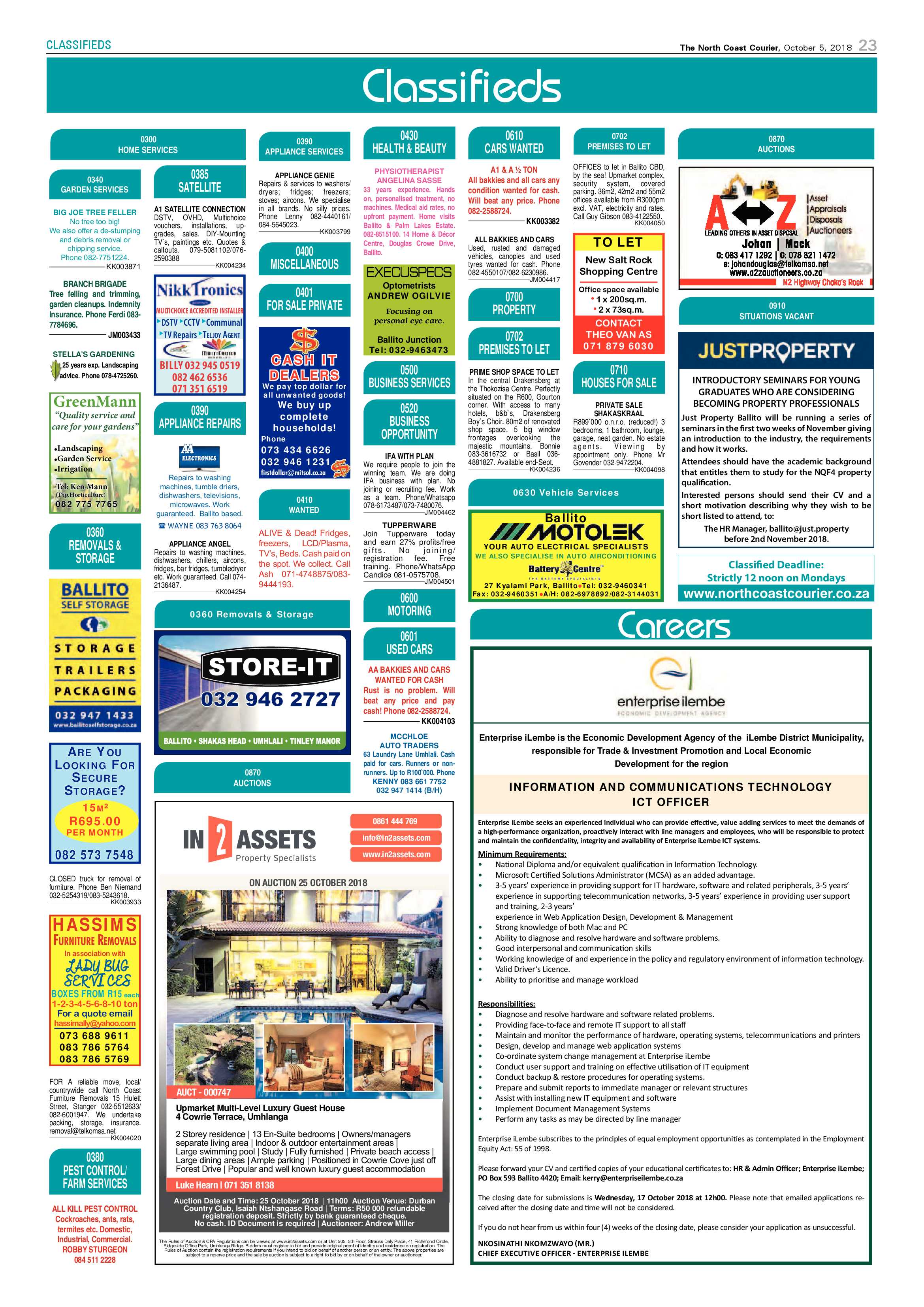 The North Coast Courier – 05 October 2018 page 23