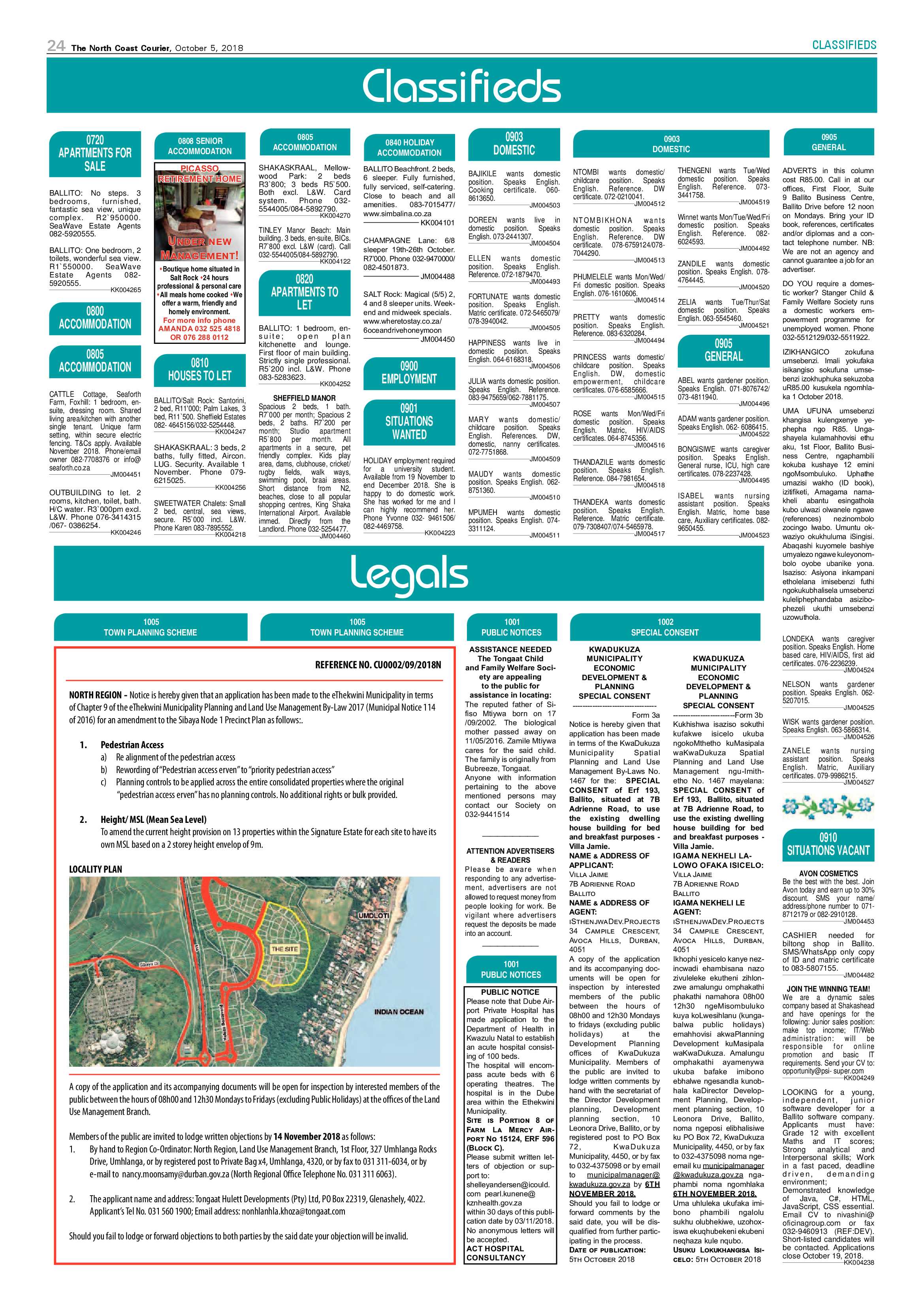 The North Coast Courier – 05 October 2018 page 24