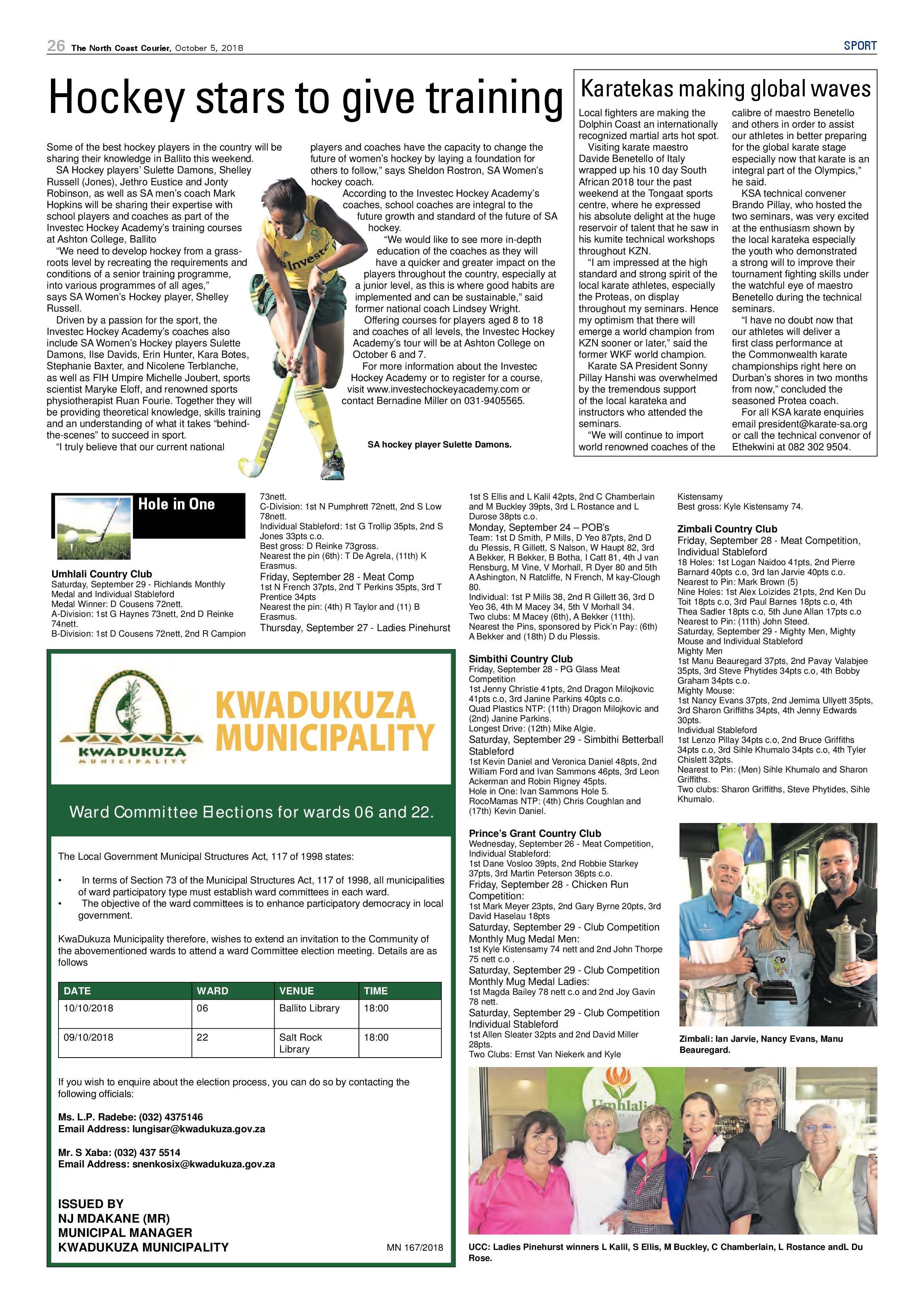 The North Coast Courier – 05 October 2018 page 26