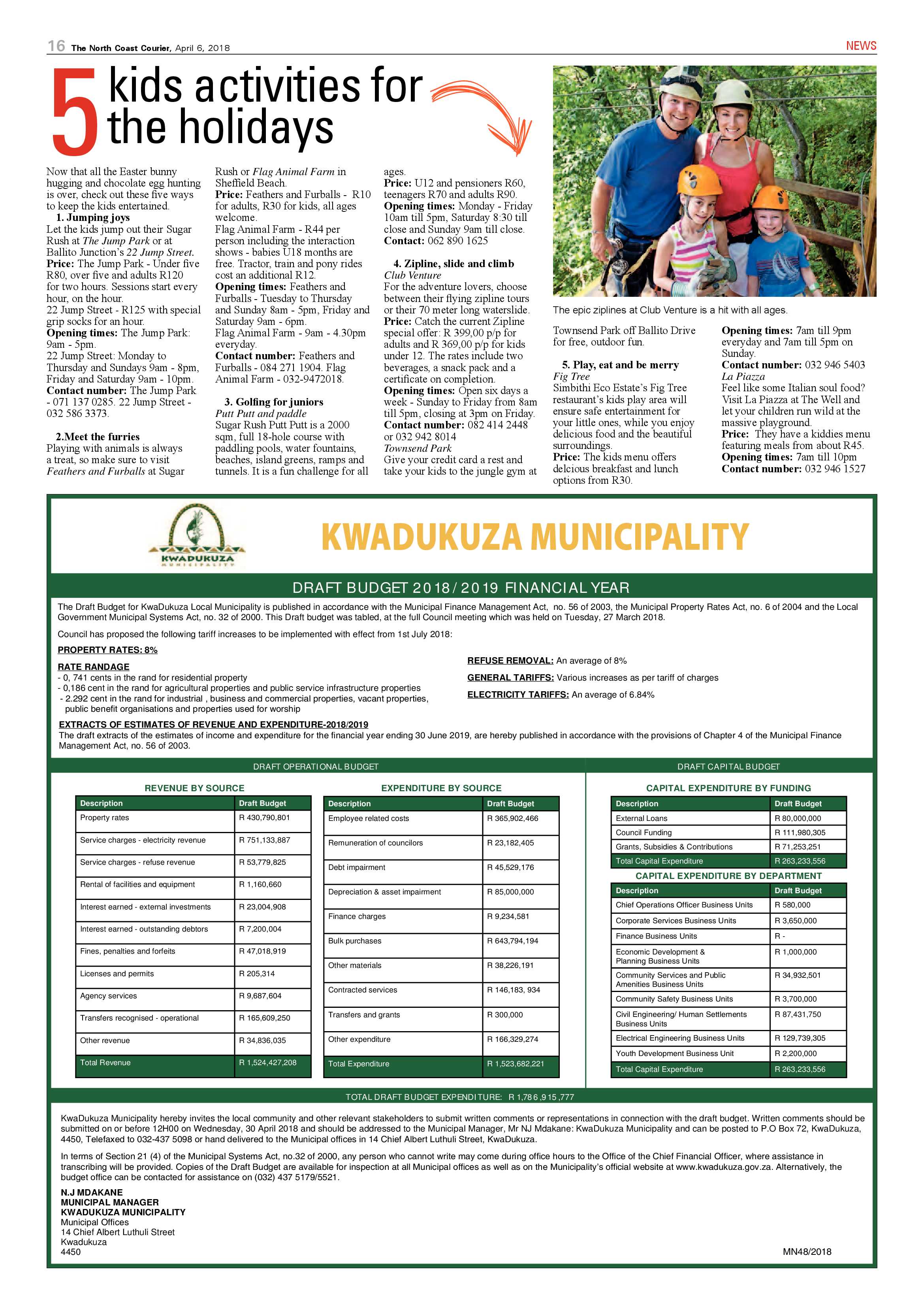 The North Coast Courier – 06 April 2018 page 16